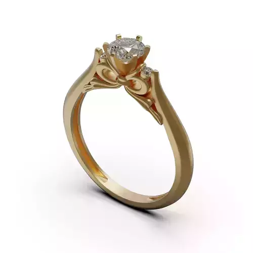 solitiare engagement ring with diamonds