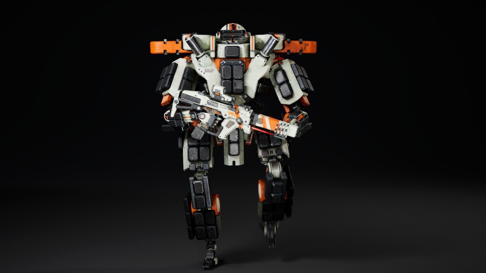 Etasphera07 sci-fi robot Low-poly 3D model_17