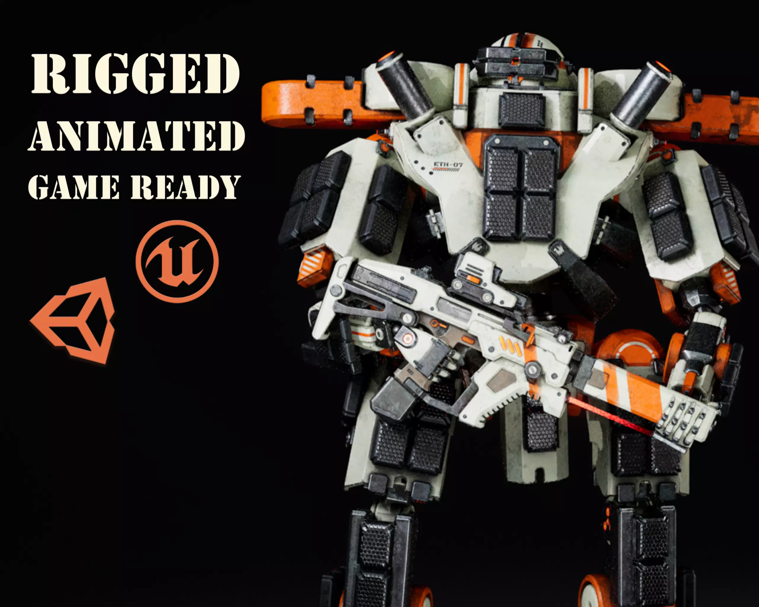 Etasphera07 sci-fi robot Low-poly 3D model_0