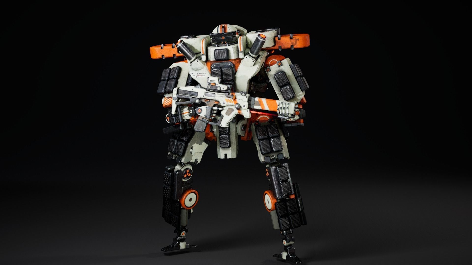 Etasphera07 sci-fi robot Low-poly 3D model_10