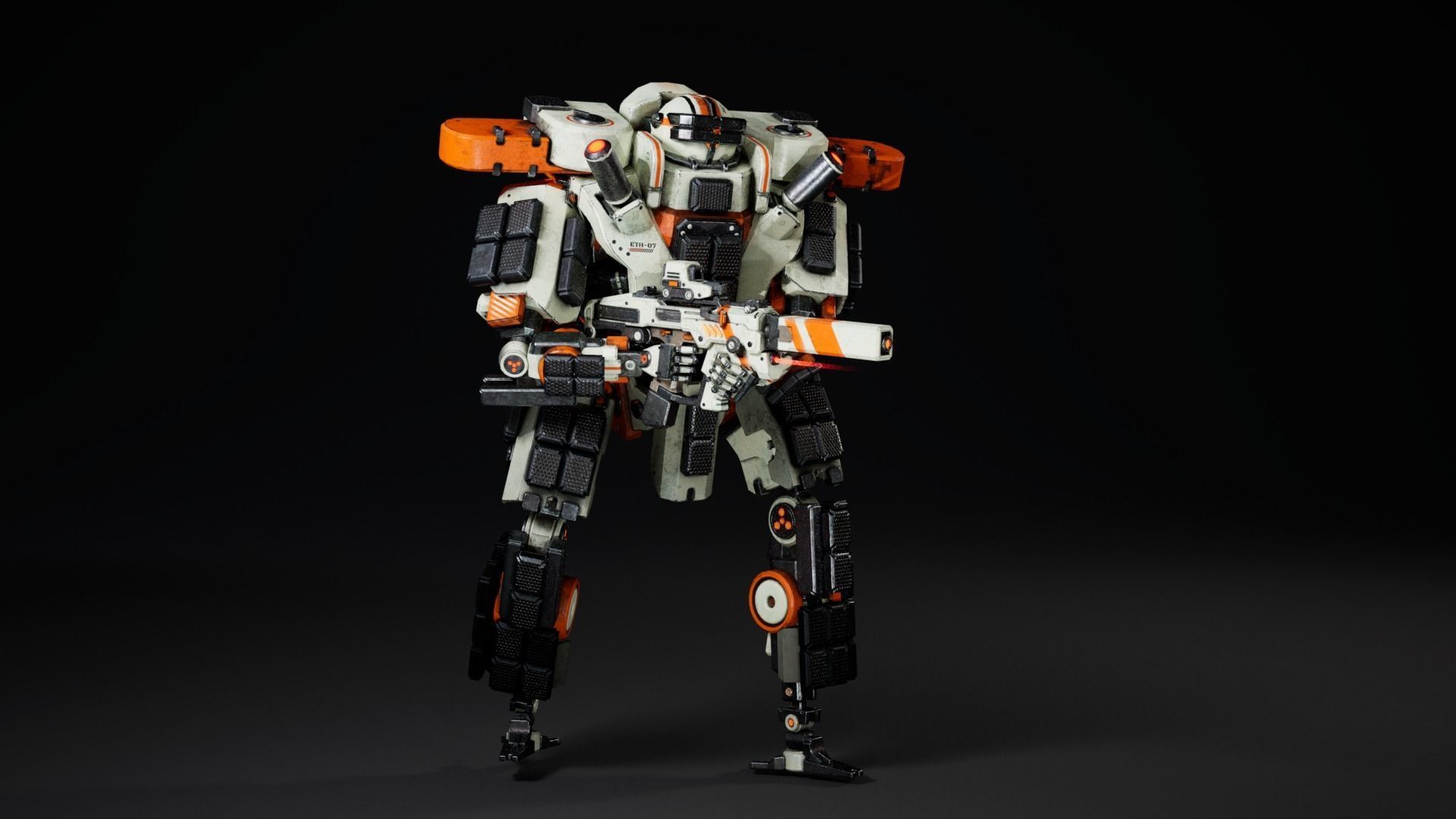 Etasphera07 sci-fi robot Low-poly 3D model_14