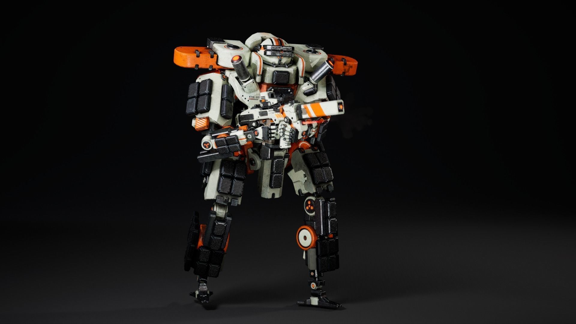 Etasphera07 sci-fi robot Low-poly 3D model_13