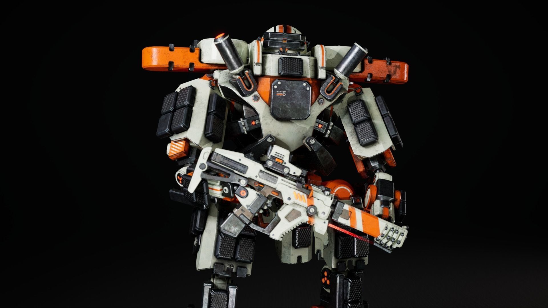 Etasphera07 sci-fi robot Low-poly 3D model_4