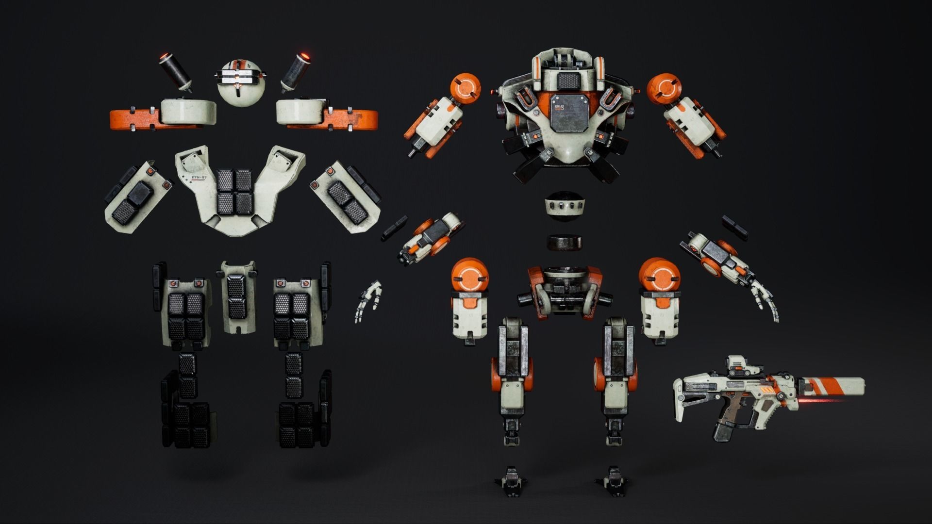 Etasphera07 sci-fi robot Low-poly 3D model_20