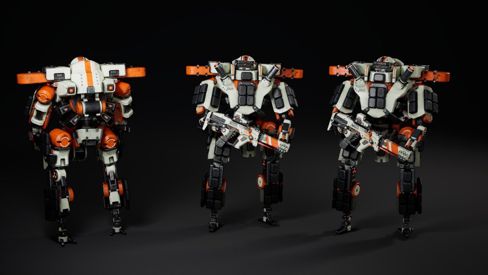 Etasphera07 sci-fi robot Low-poly 3D model_8
