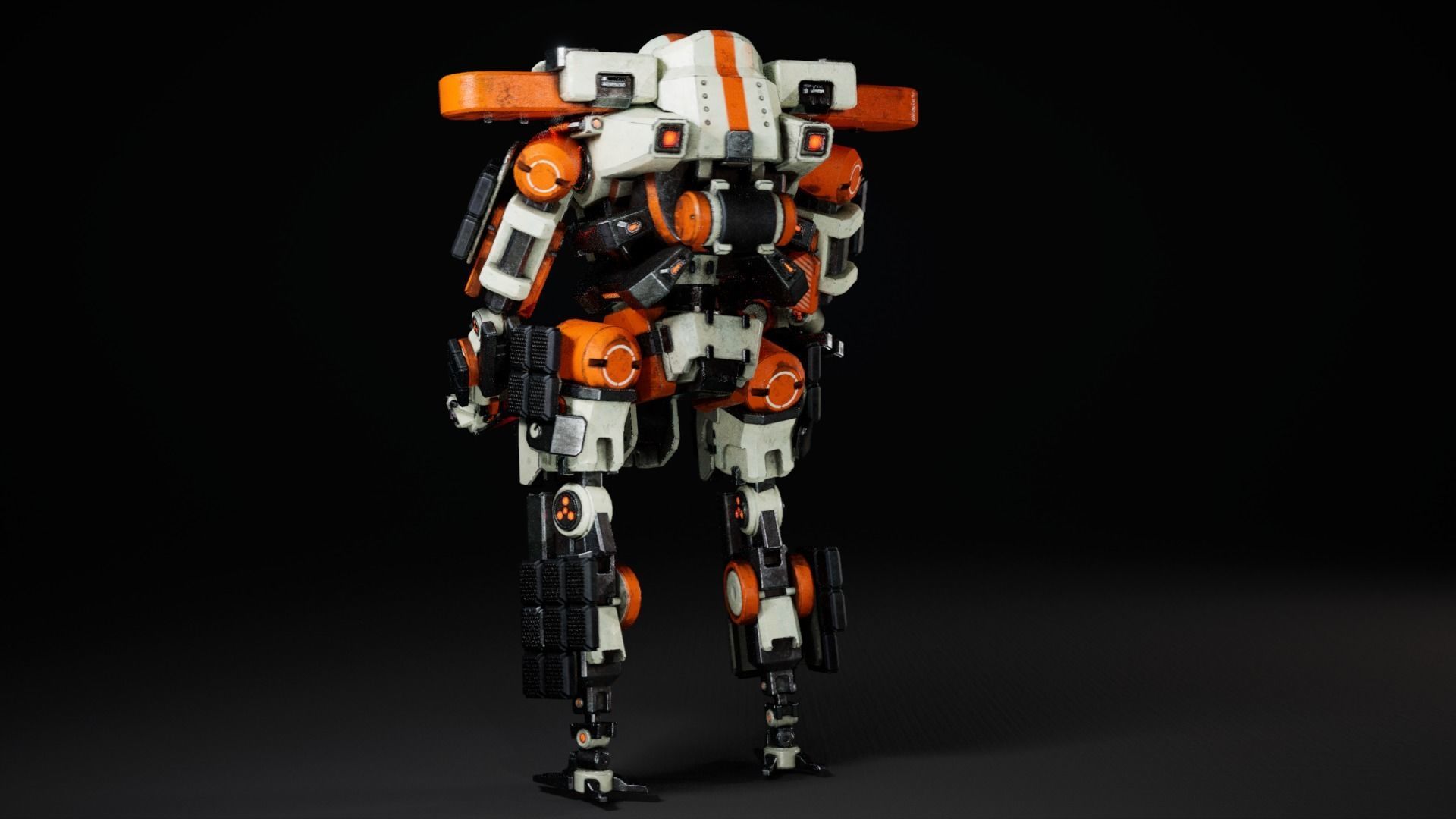 Etasphera07 sci-fi robot Low-poly 3D model_7