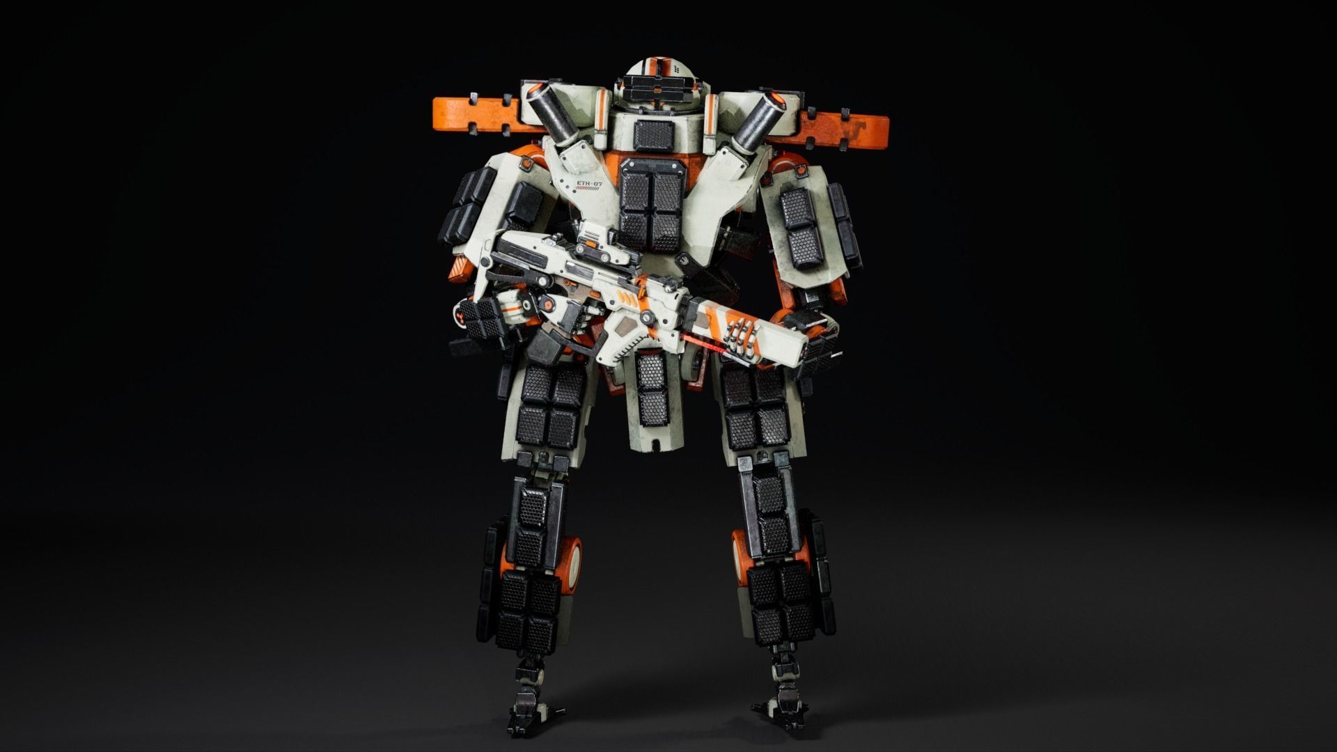 Etasphera07 sci-fi robot Low-poly 3D model_19