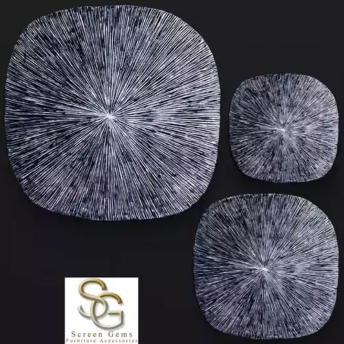 Sandstone Square Wall Art - Set 3D 1