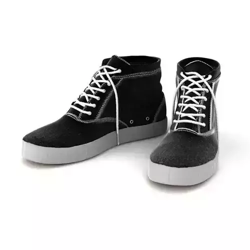 Black Hightop Tennis Shoes