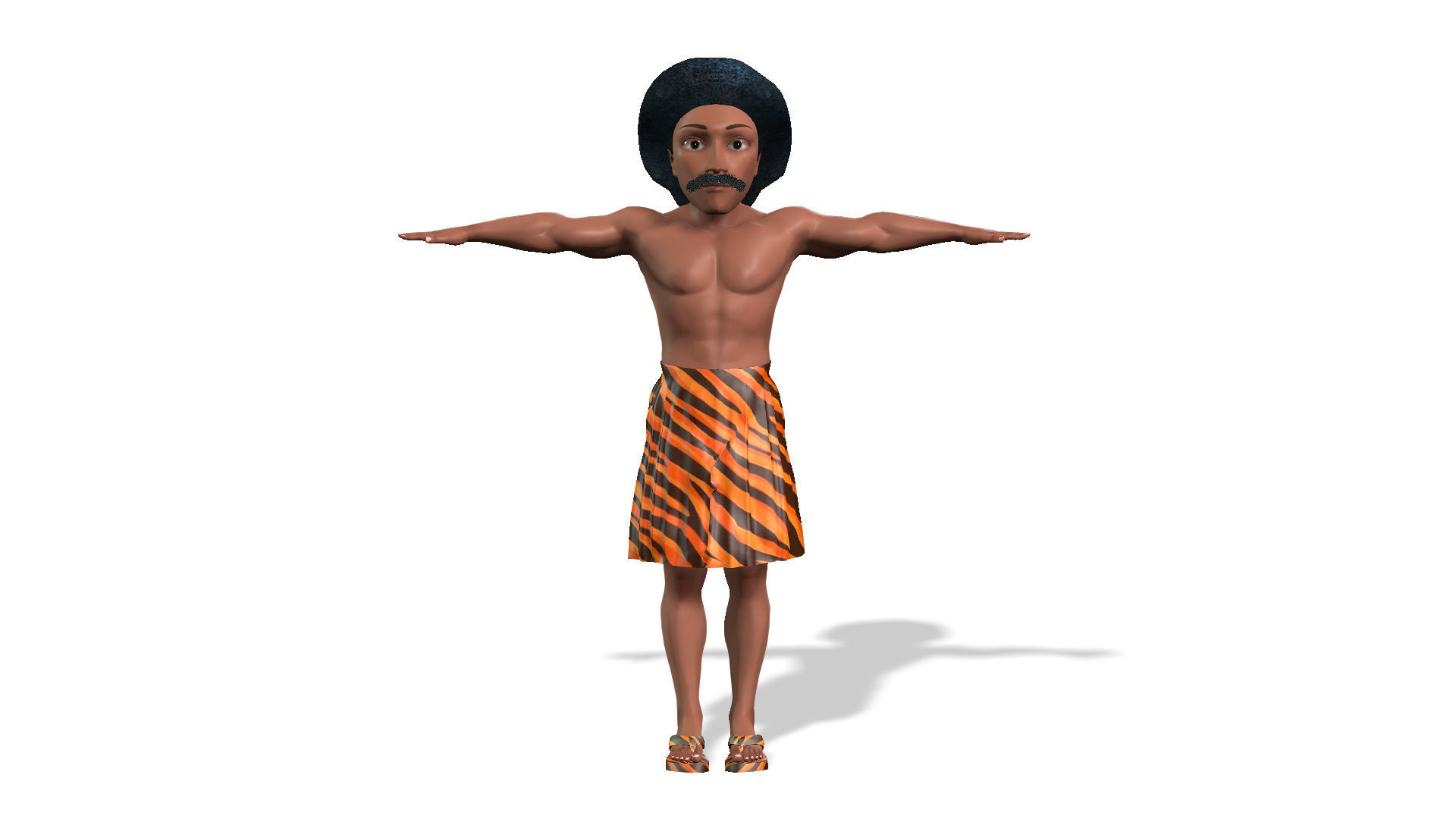 Cartoon Caveman Family Fully Rigged model Low-poly 3D model_5