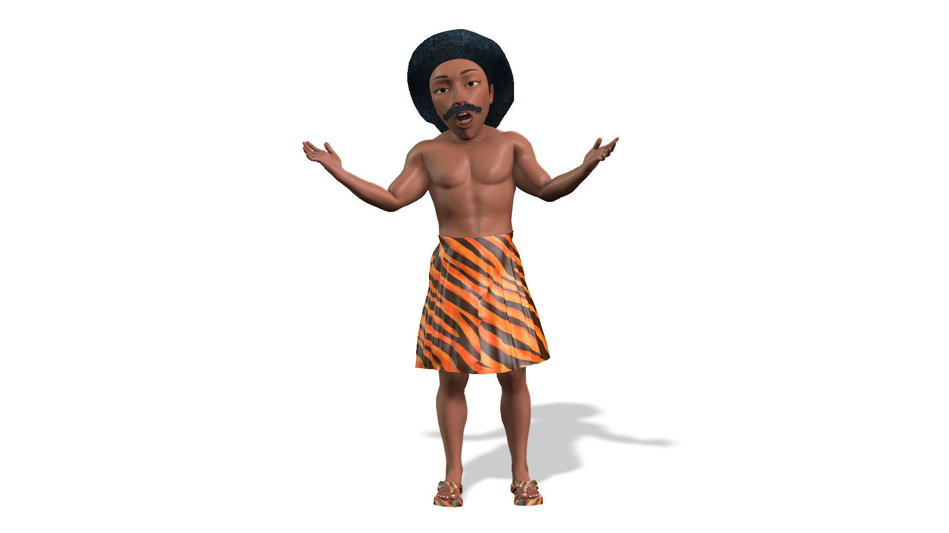 Cartoon Caveman Family Fully Rigged model Low-poly 3D model_6