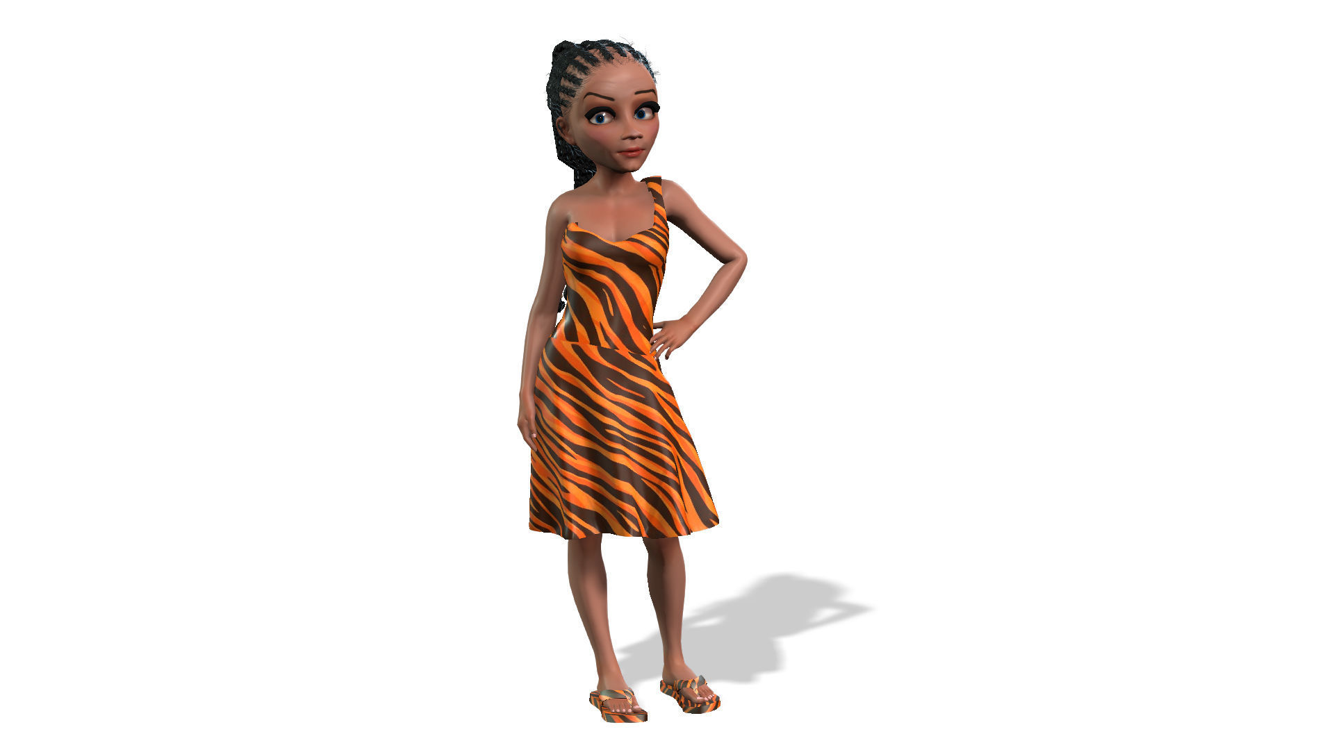 Cartoon Caveman Family Fully Rigged model Low-poly 3D model_8