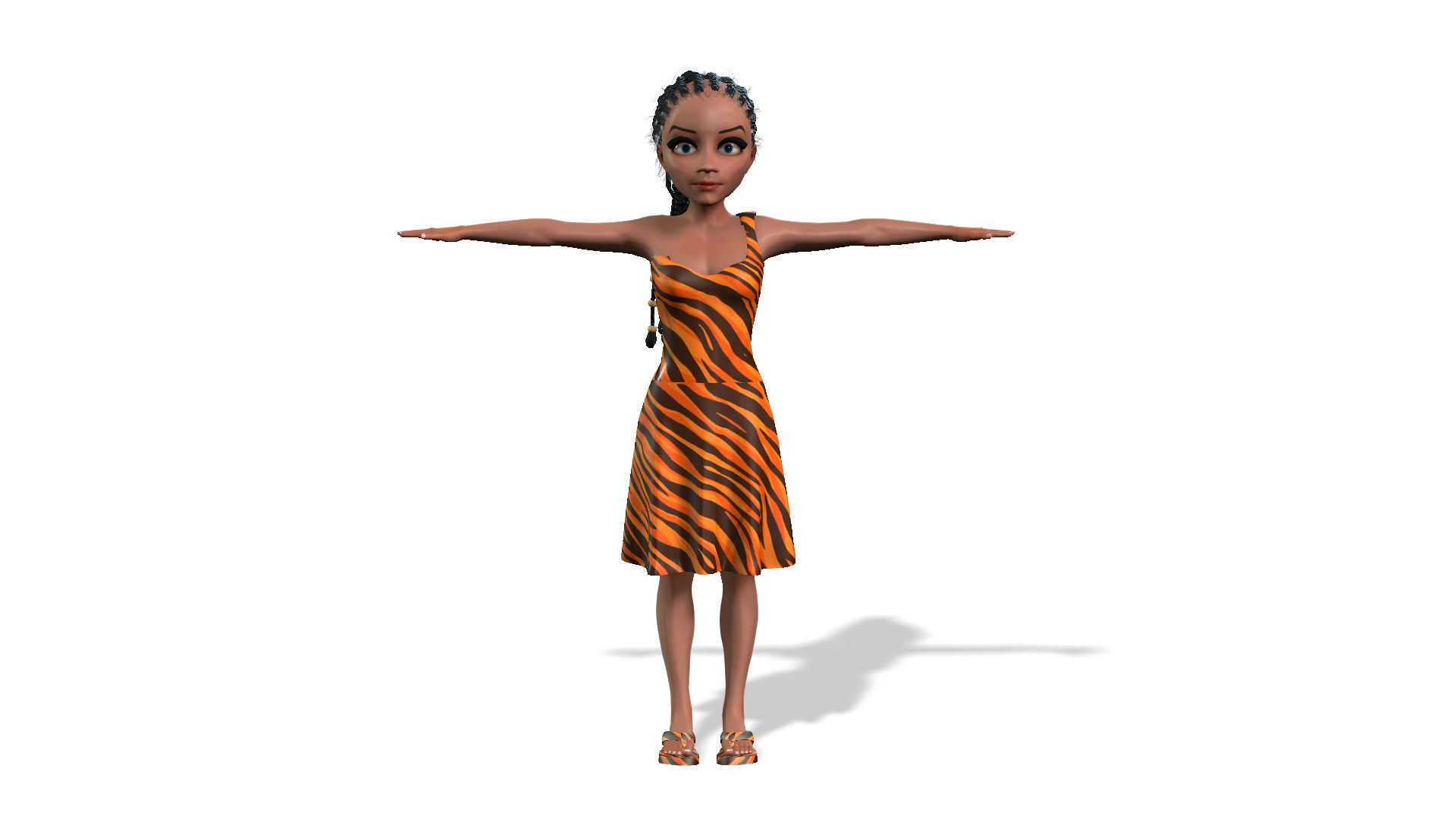 Cartoon Caveman Family Fully Rigged model Low-poly 3D model_7