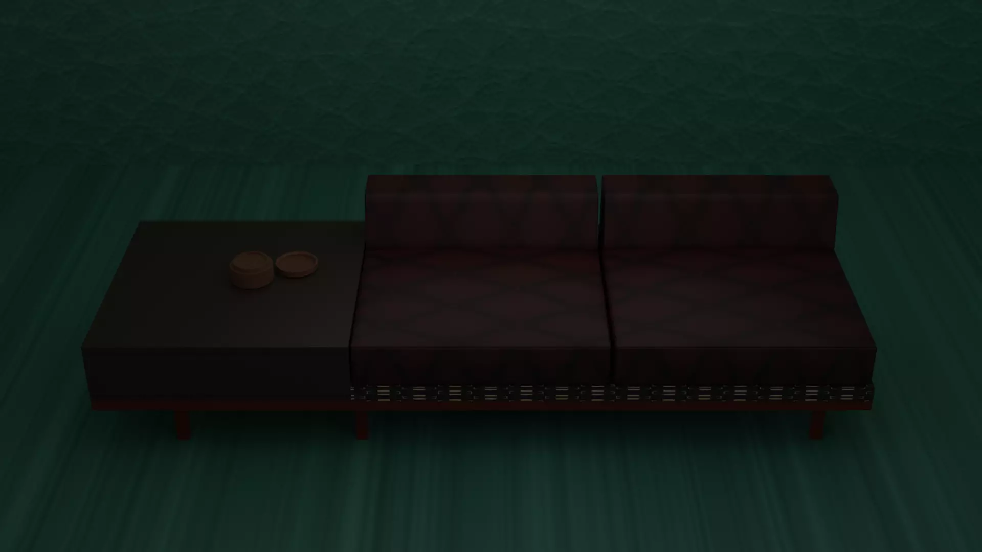Divan sofa with walls 3D model_0