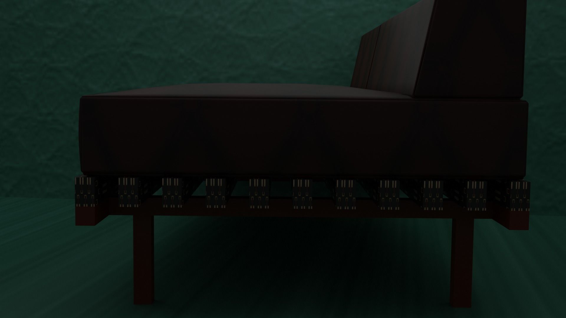 Divan sofa with walls 3D model_1