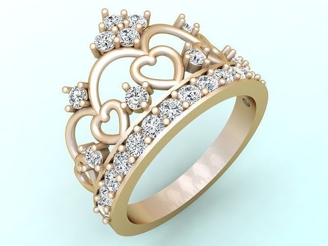 Crown Rings - Queen ring -  Diamond ring - Womens Rings - N5522 3D print model