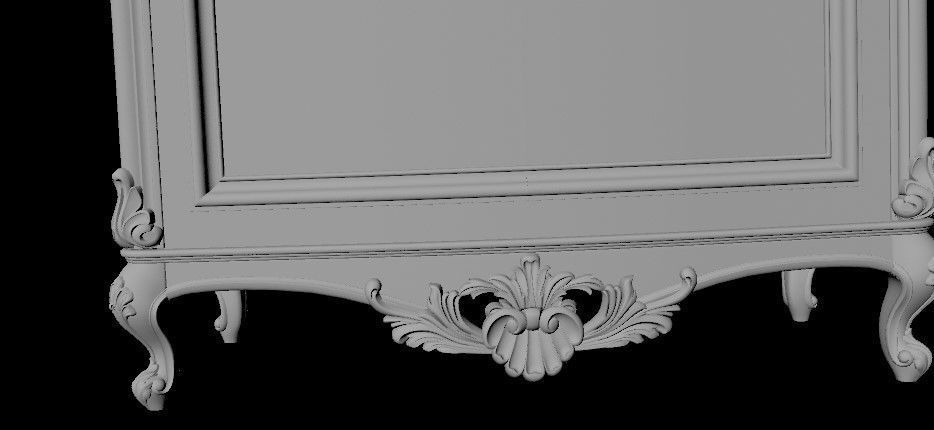 cupboard ornate cabinet 3D model_1