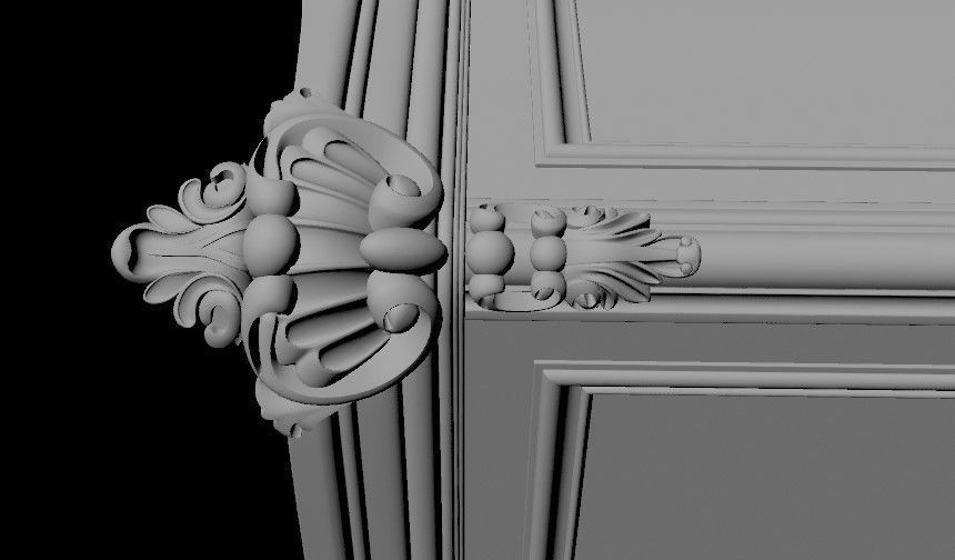 cupboard ornate cabinet 3D model_3