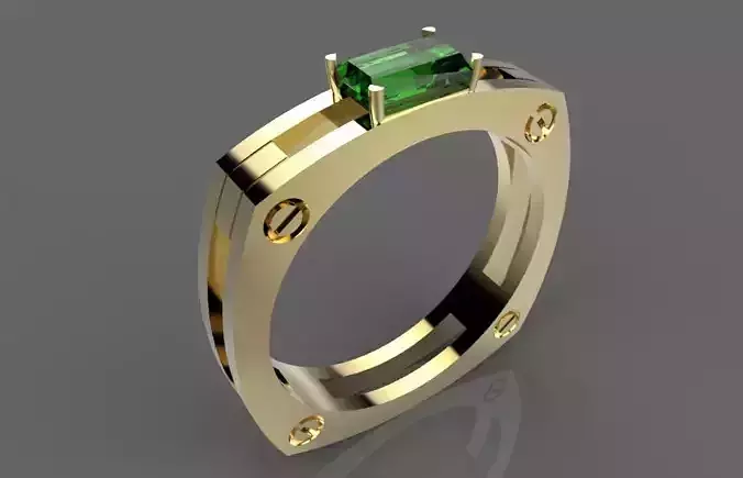Ring gold with emerald stone