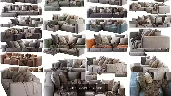 Sofa 10 model 3D Model Collection
