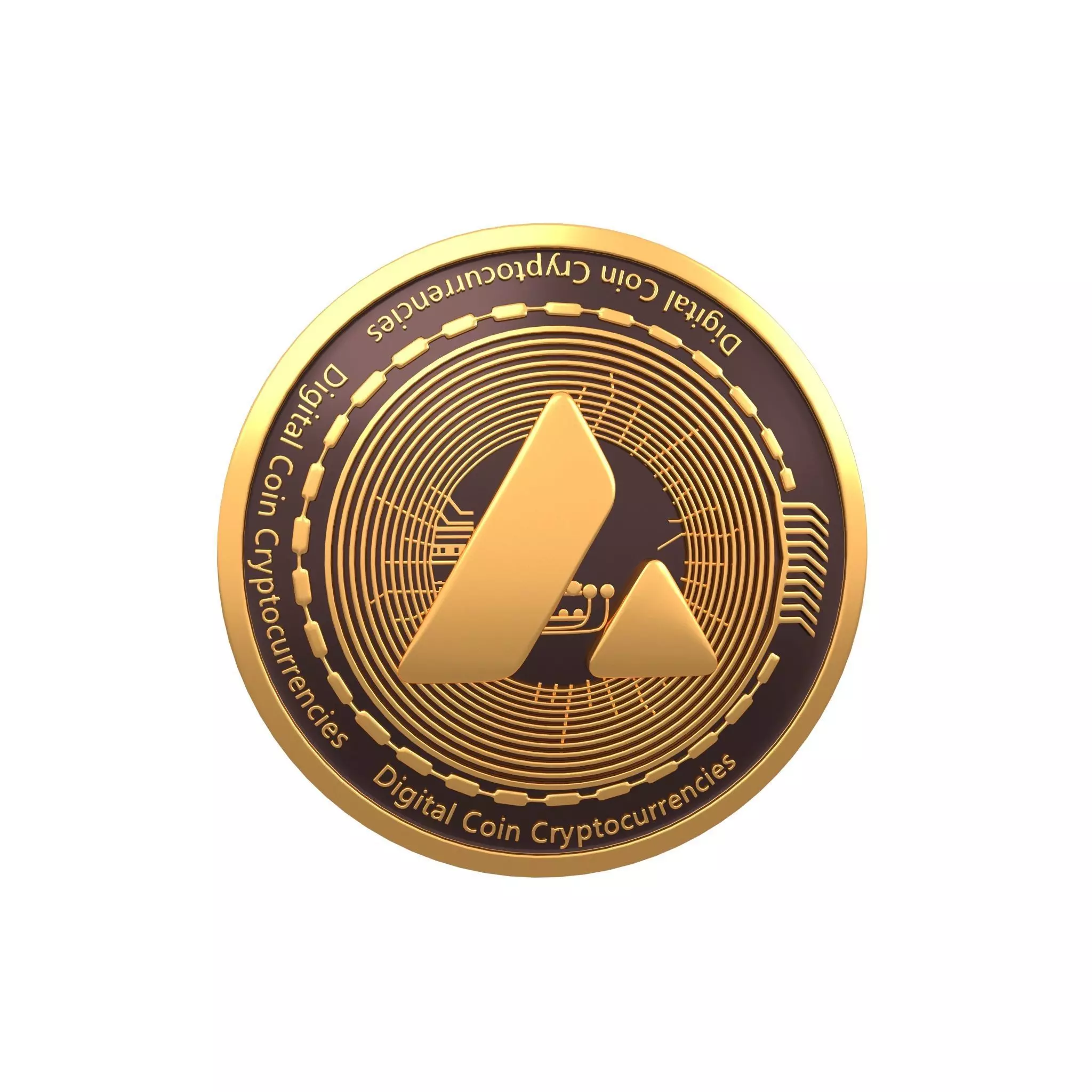 Avalanche Coin v3 001 Low-poly 3D model_0