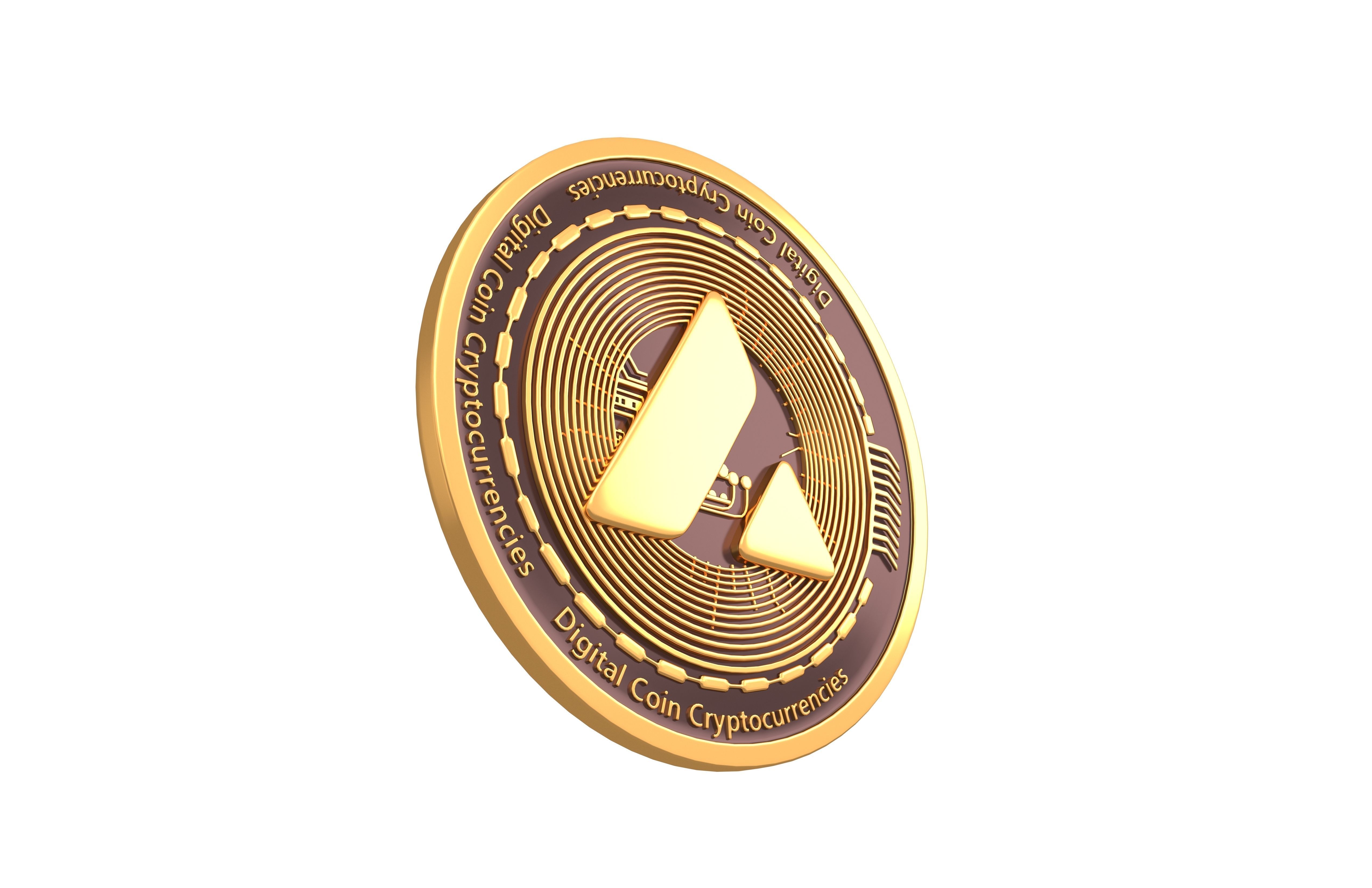 Avalanche Coin v3 001 Low-poly 3D model_3