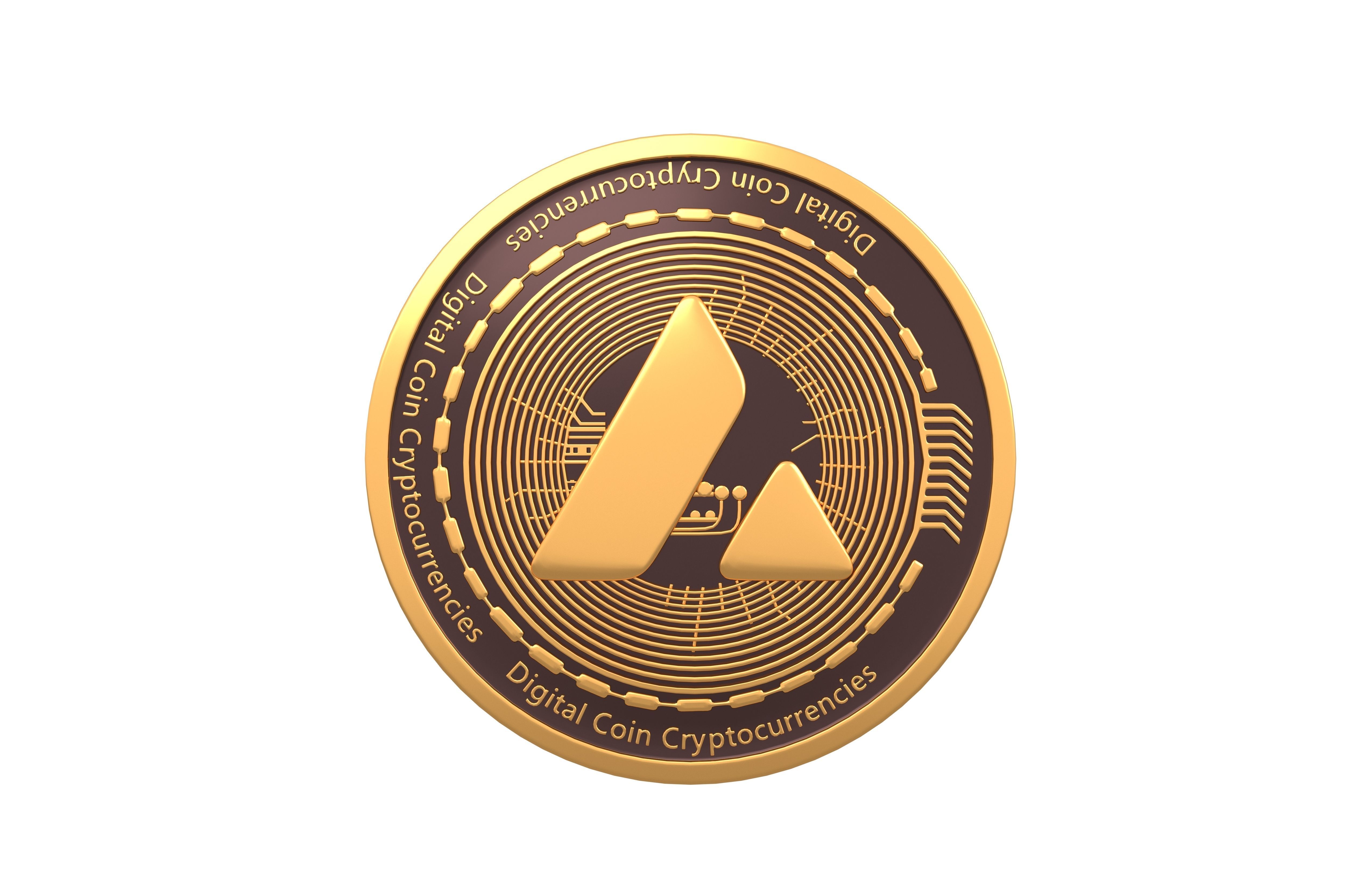 Avalanche Coin v3 001 Low-poly 3D model_1