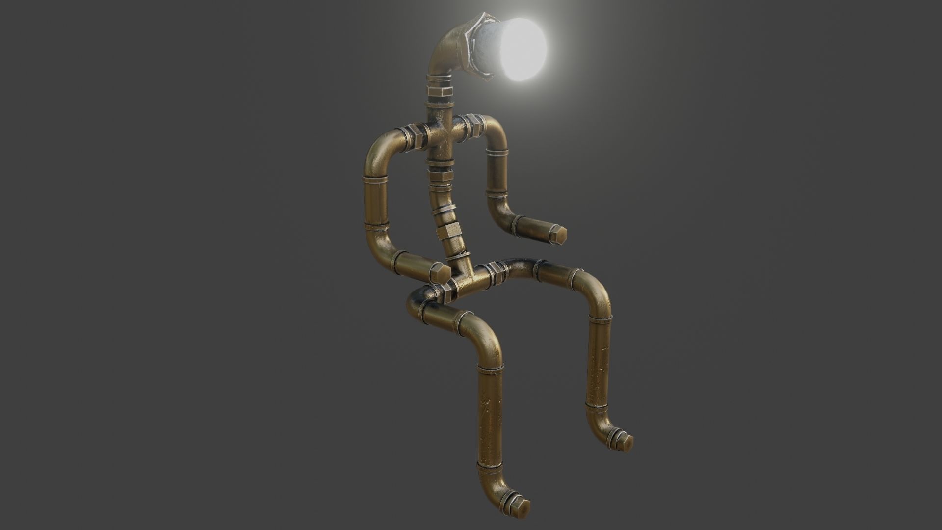 Rigged Light Man  Low-poly 3D model_5