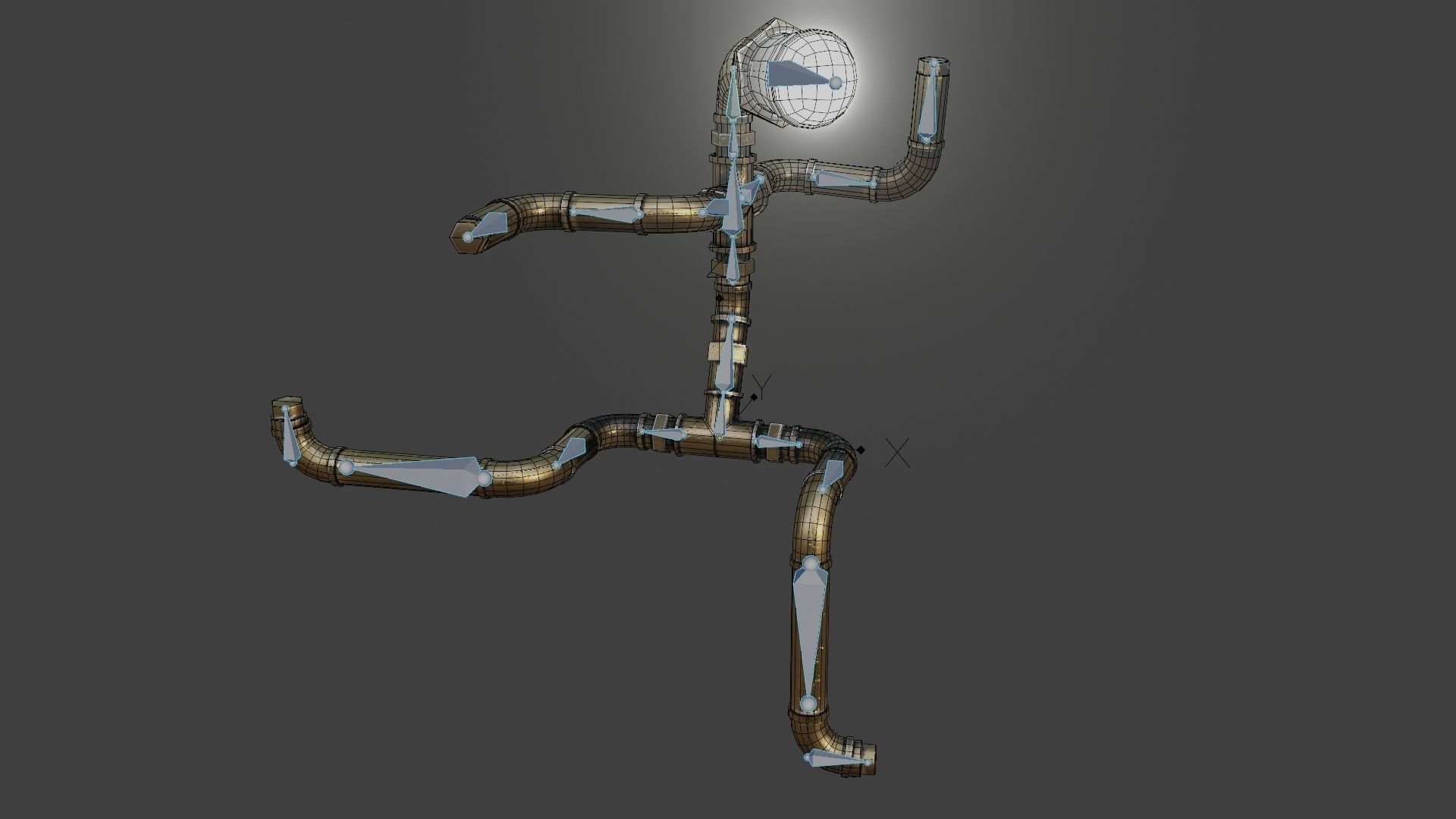 Rigged Light Man  Low-poly 3D model_26