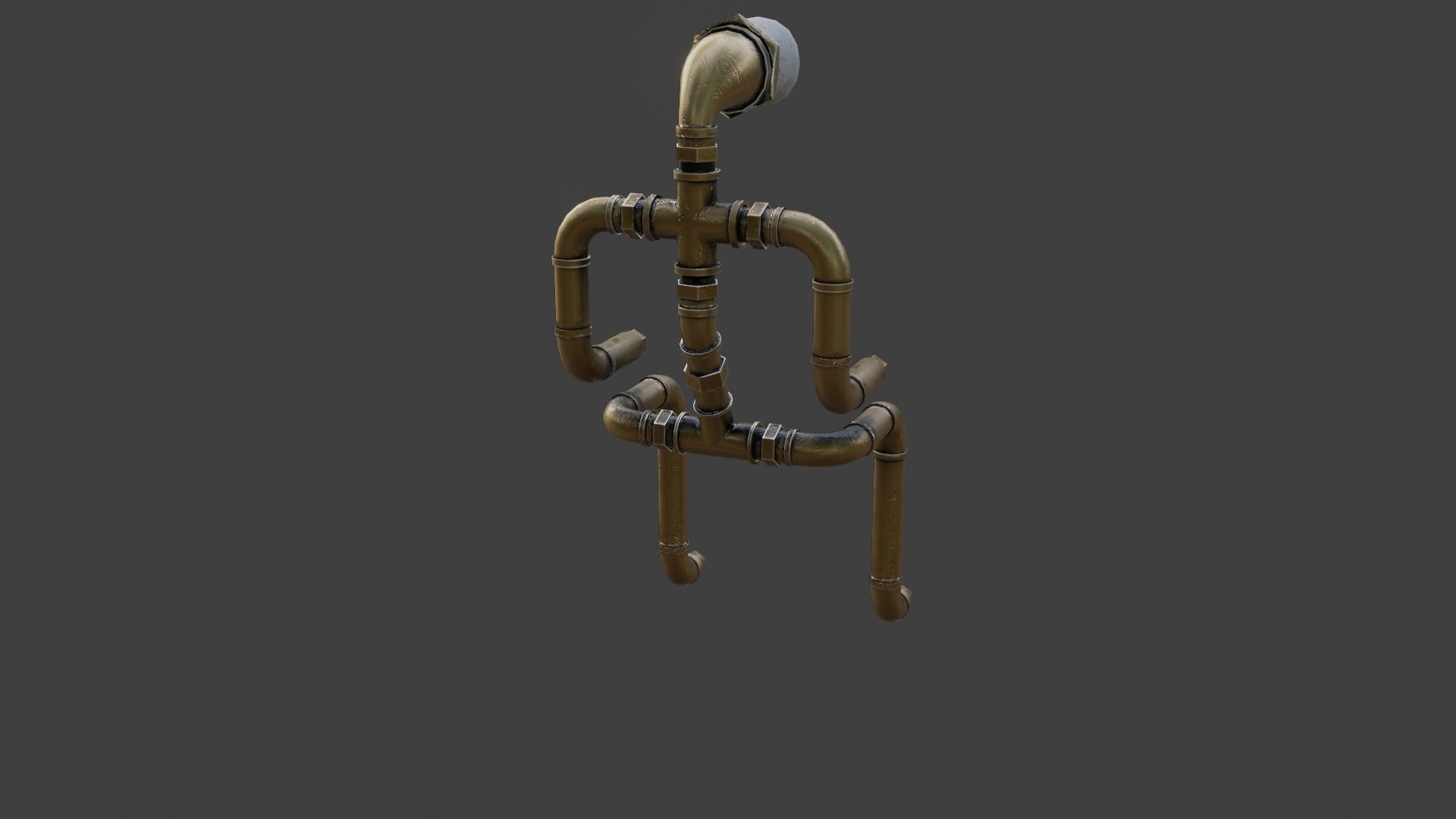 Rigged Light Man  Low-poly 3D model_12