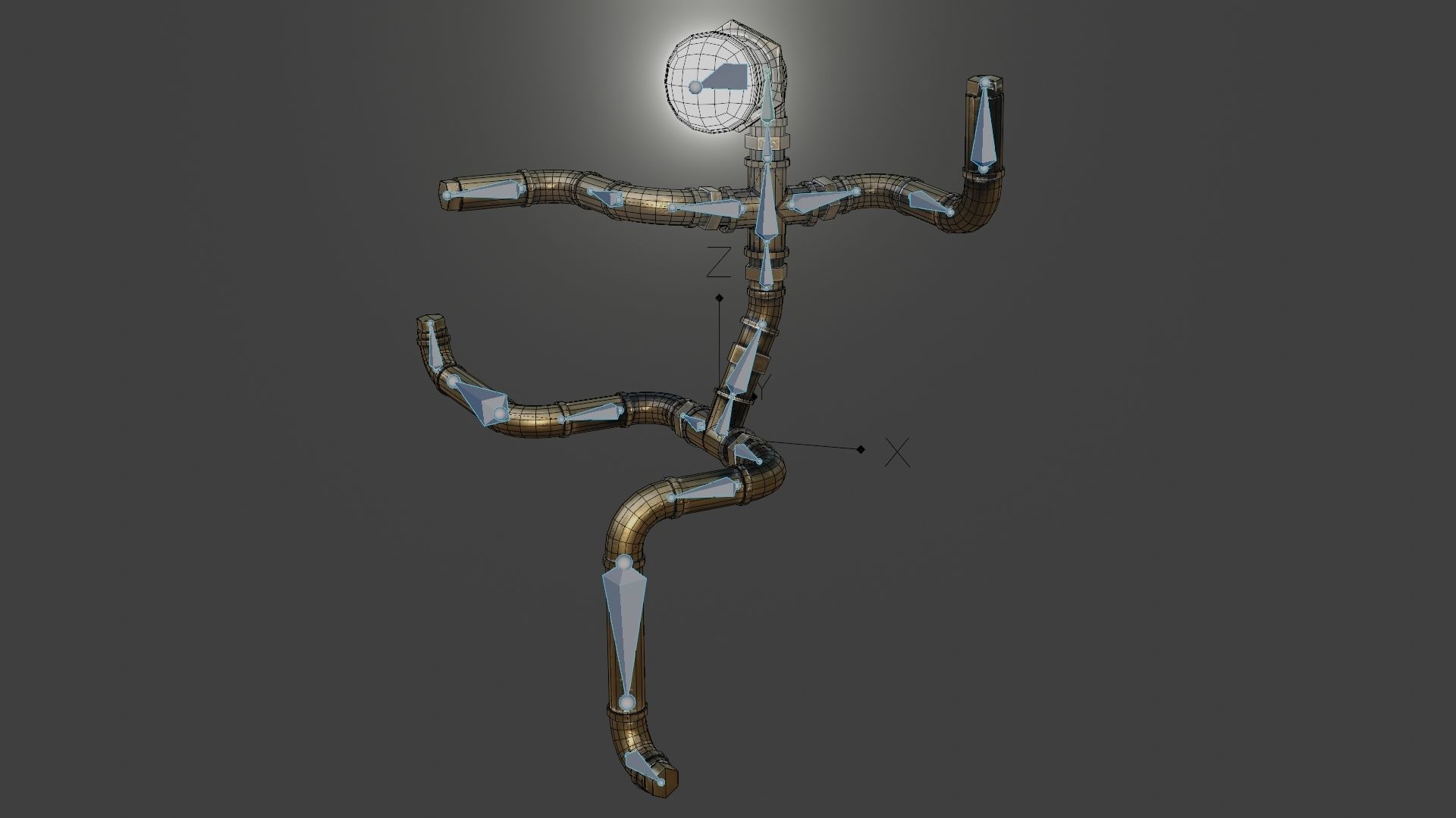 Rigged Light Man  Low-poly 3D model_46