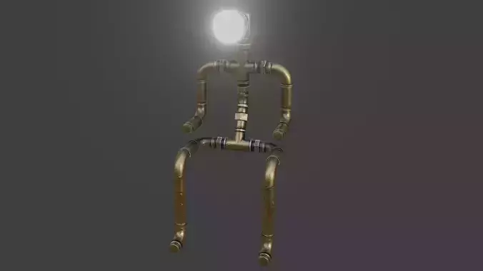 Rigged Light Man  Low-poly 3D model