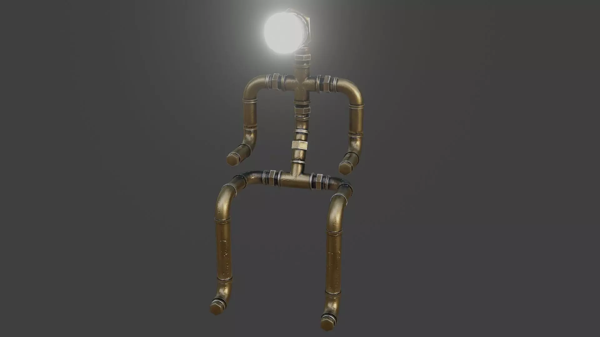 Rigged Light Man  Low-poly 3D model_0