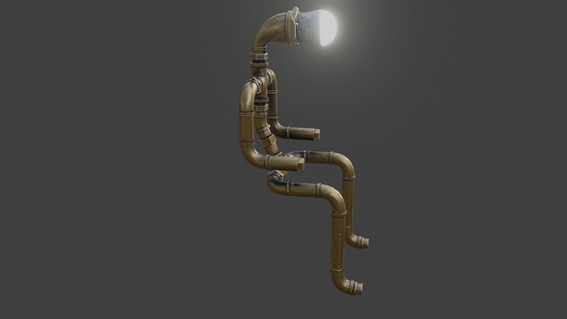 Rigged Light Man  Low-poly 3D model_7