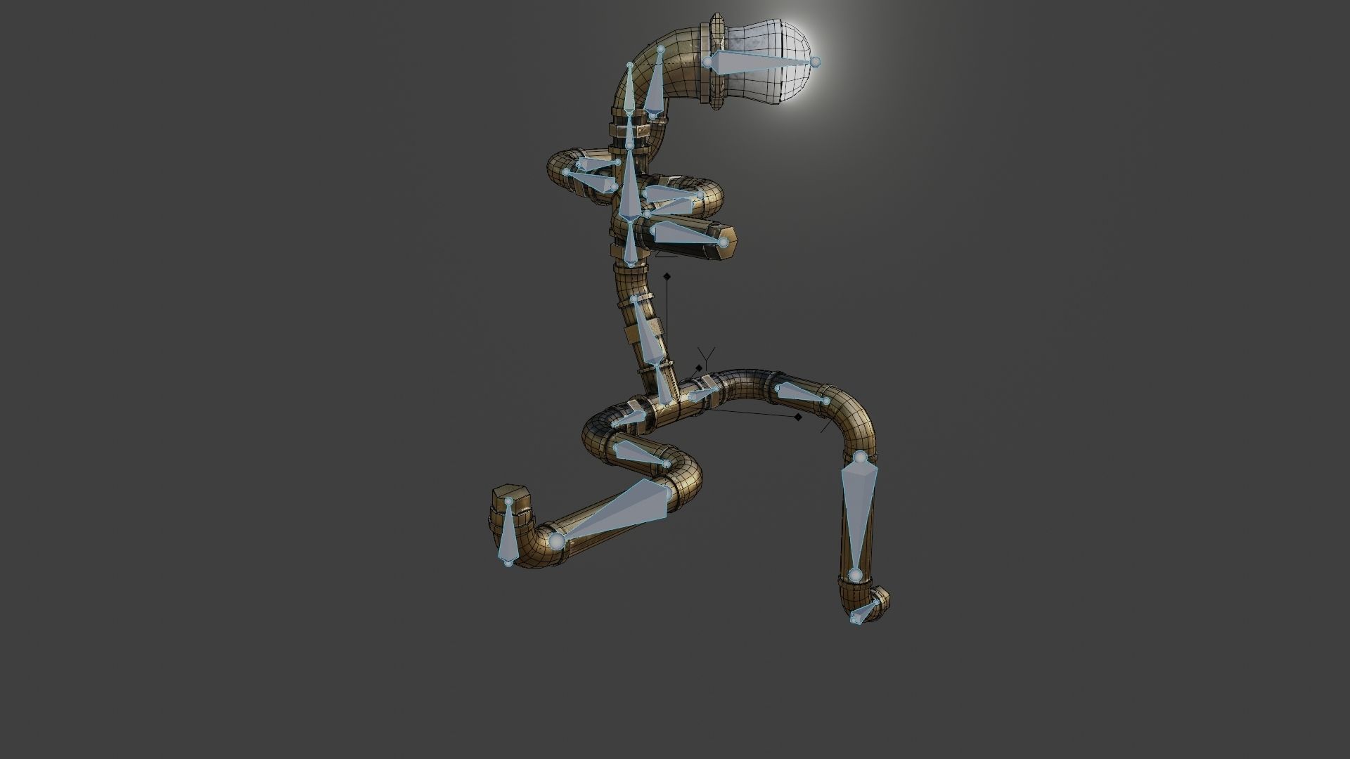 Rigged Light Man  Low-poly 3D model_30