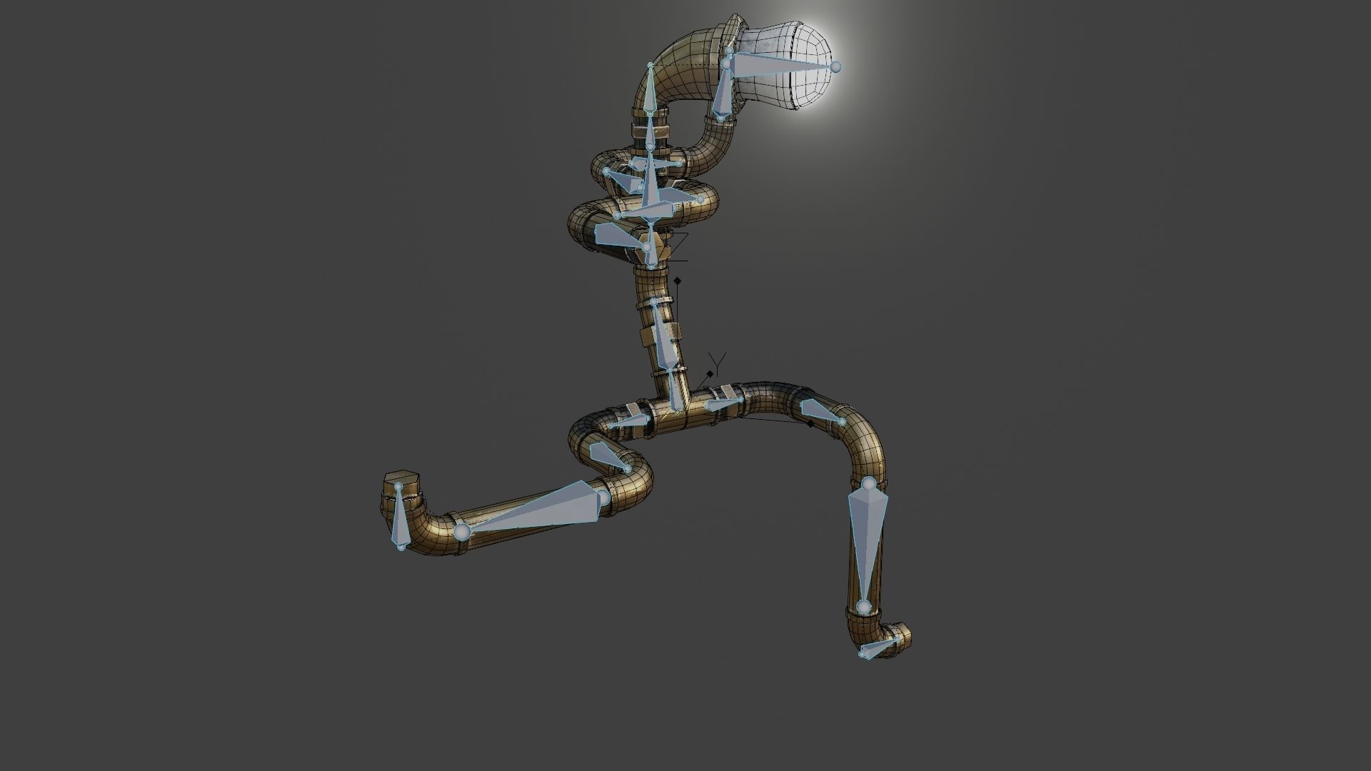 Rigged Light Man  Low-poly 3D model_29