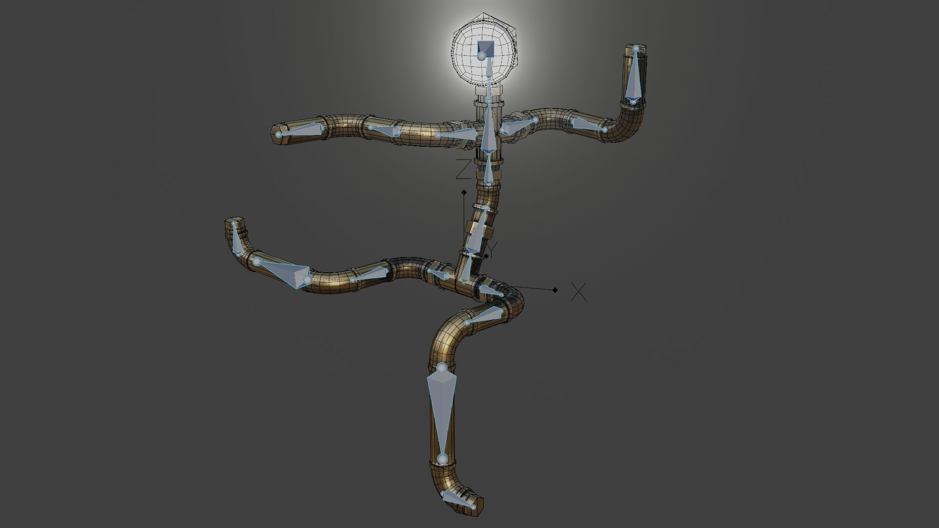 Rigged Light Man  Low-poly 3D model_47