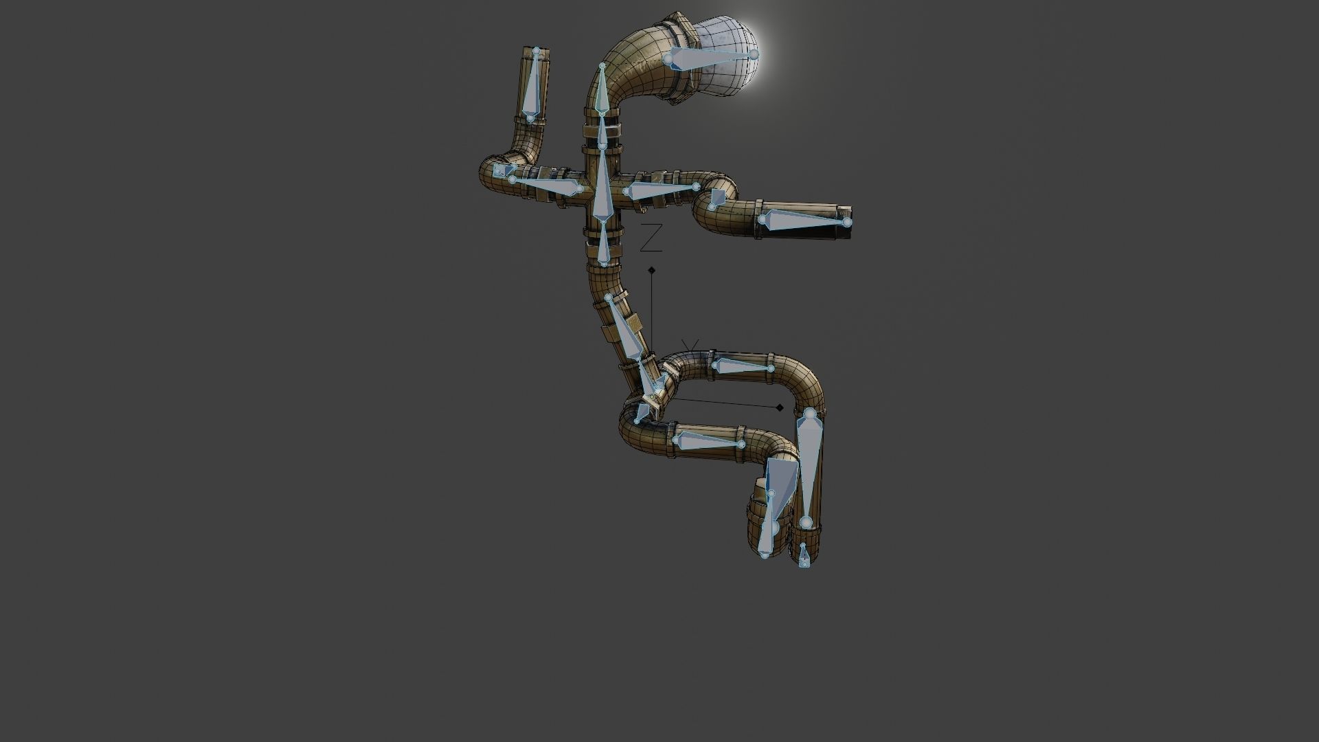 Rigged Light Man  Low-poly 3D model_32