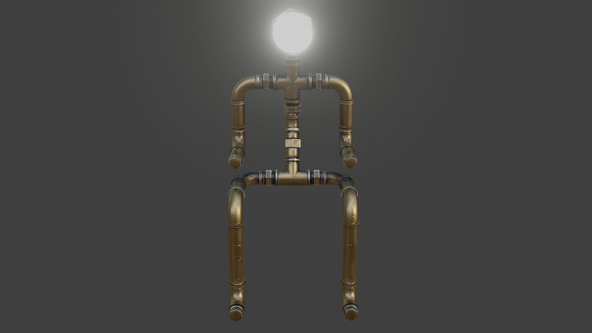 Rigged Light Man  Low-poly 3D model_2