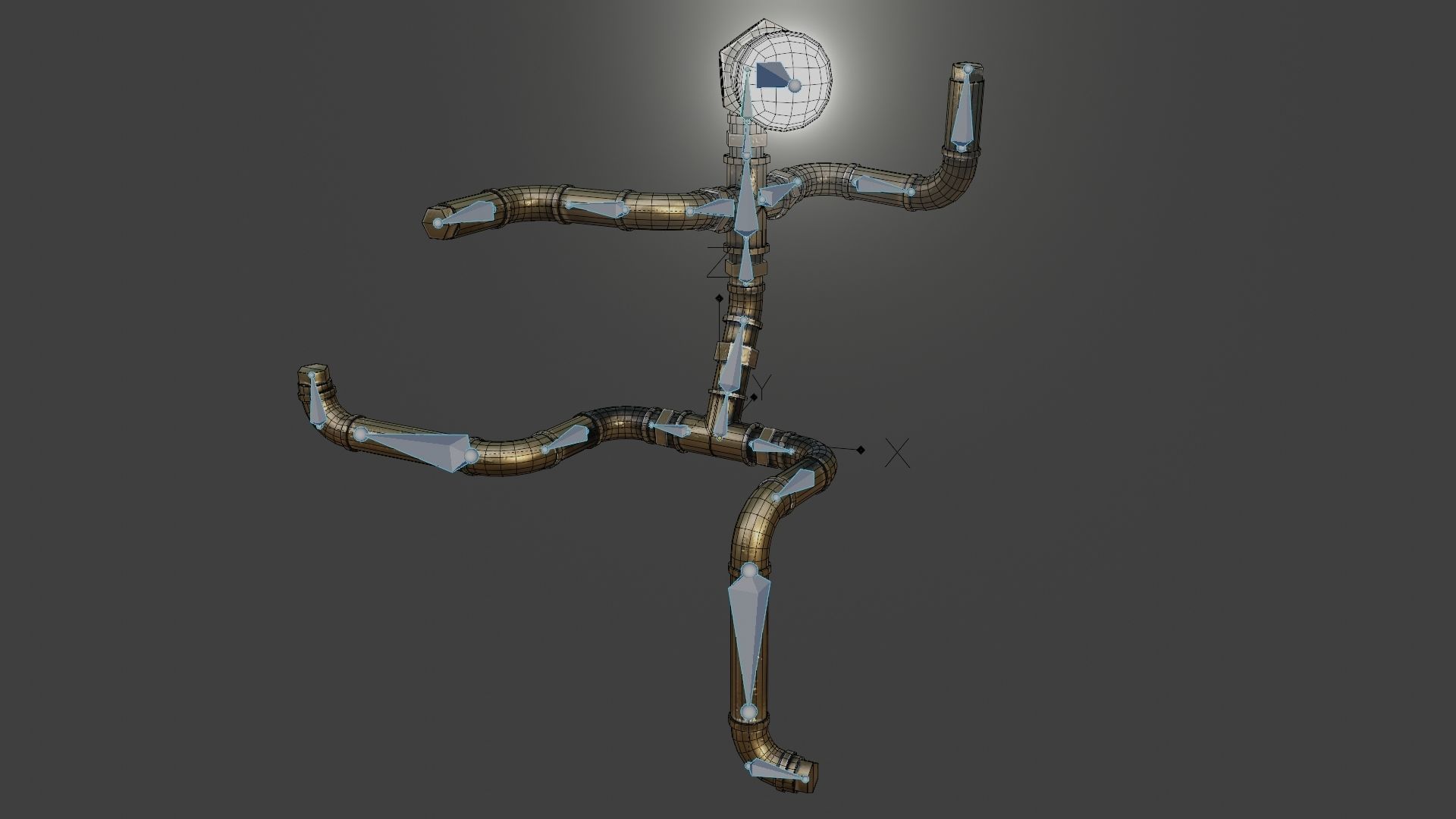 Rigged Light Man  Low-poly 3D model_48