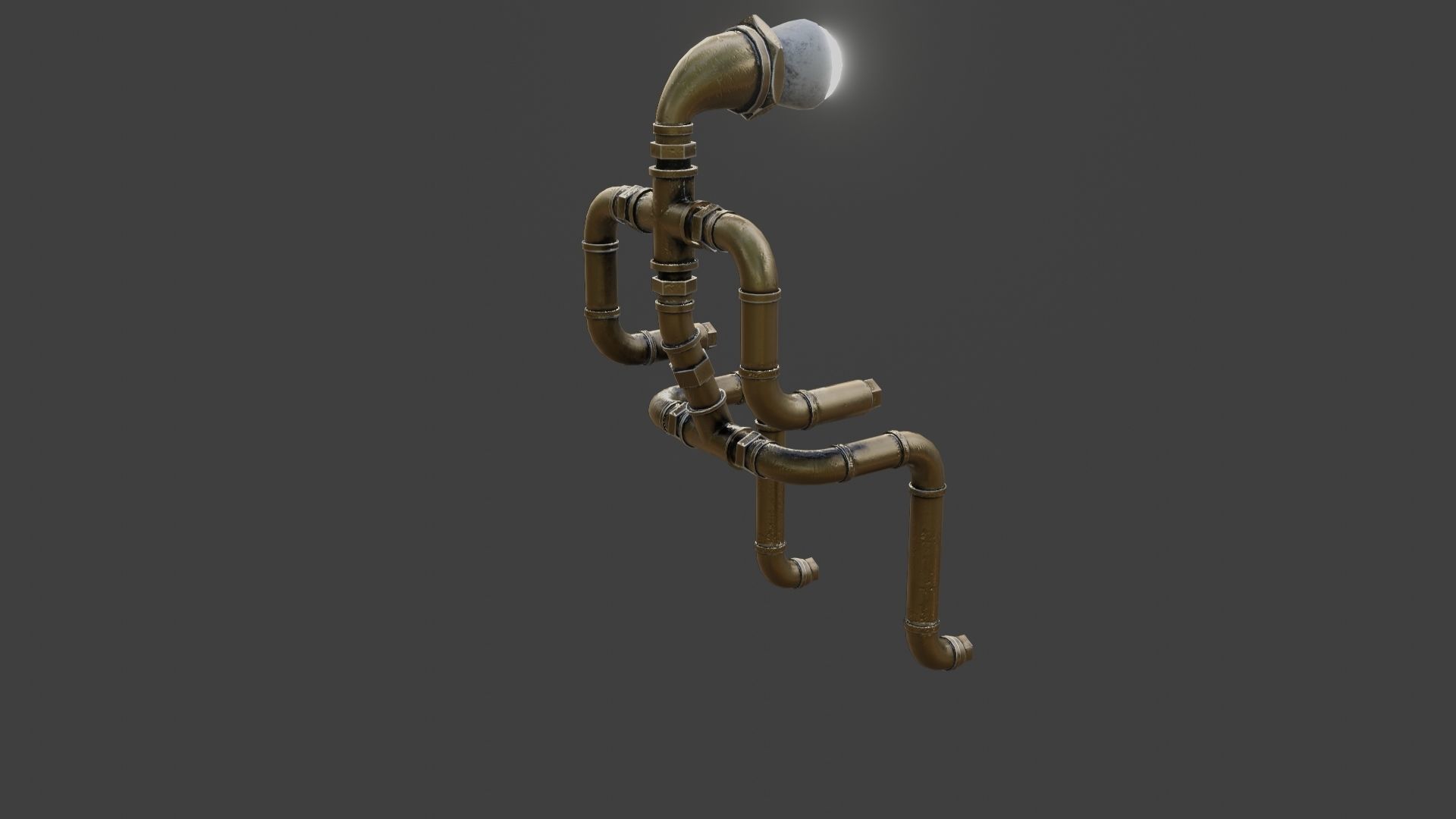 Rigged Light Man  Low-poly 3D model_10