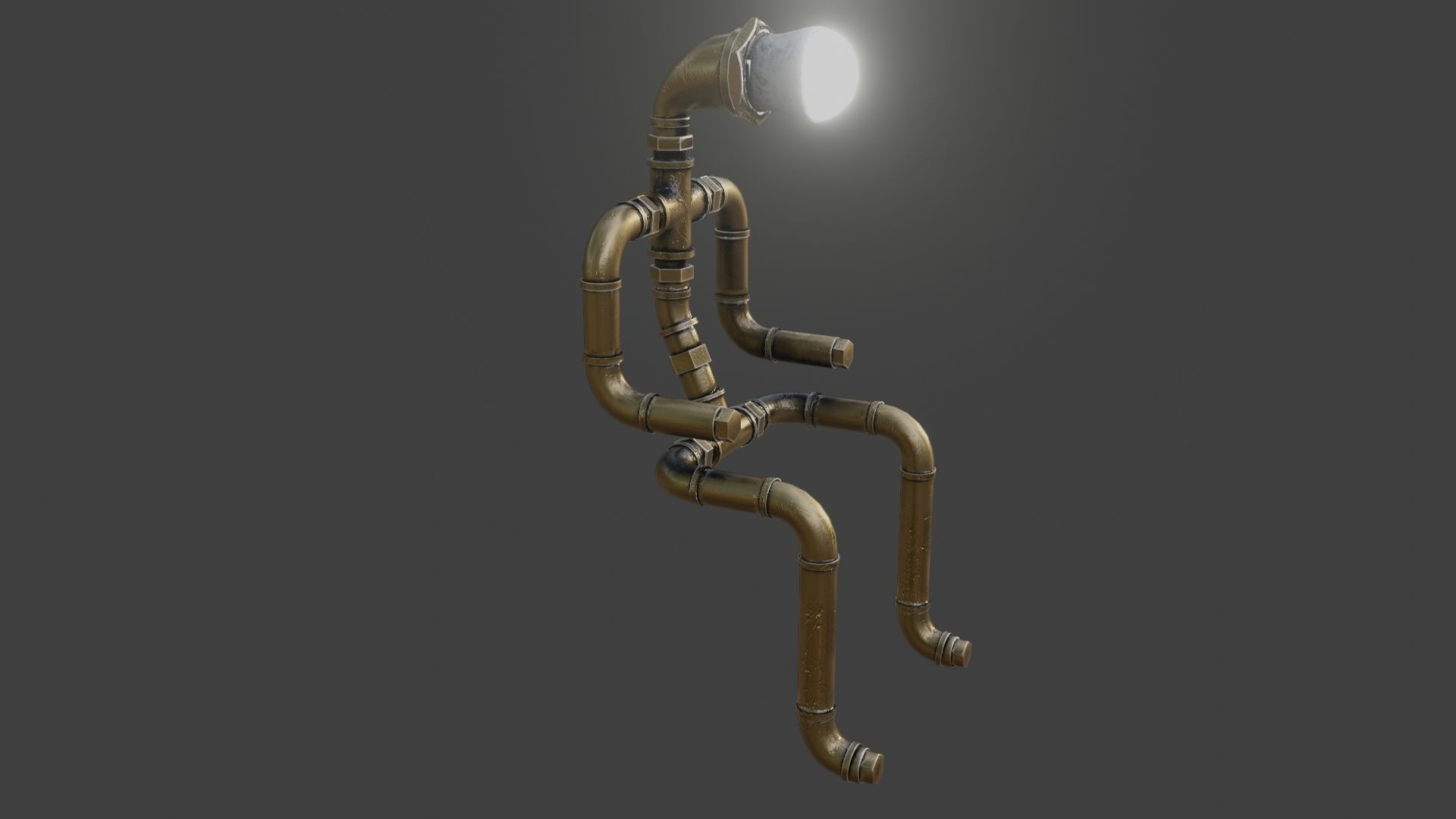 Rigged Light Man  Low-poly 3D model_6