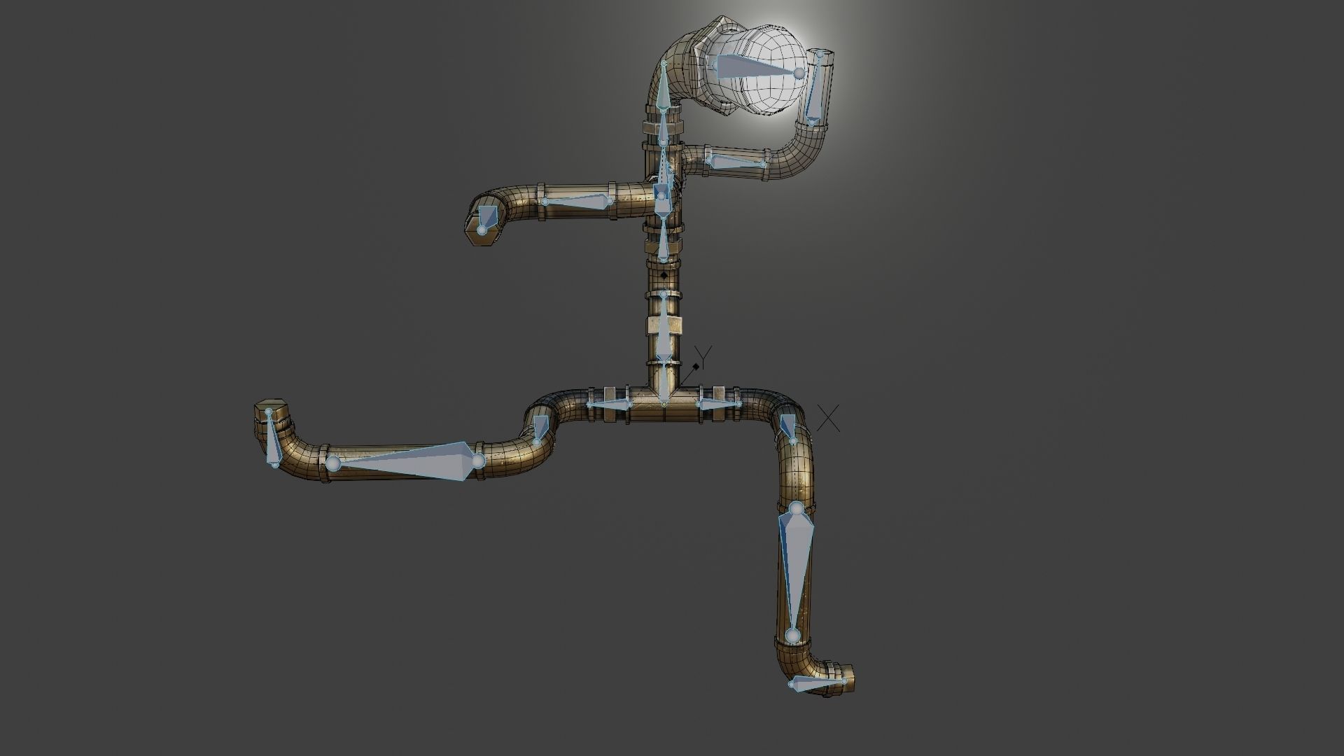 Rigged Light Man  Low-poly 3D model_27