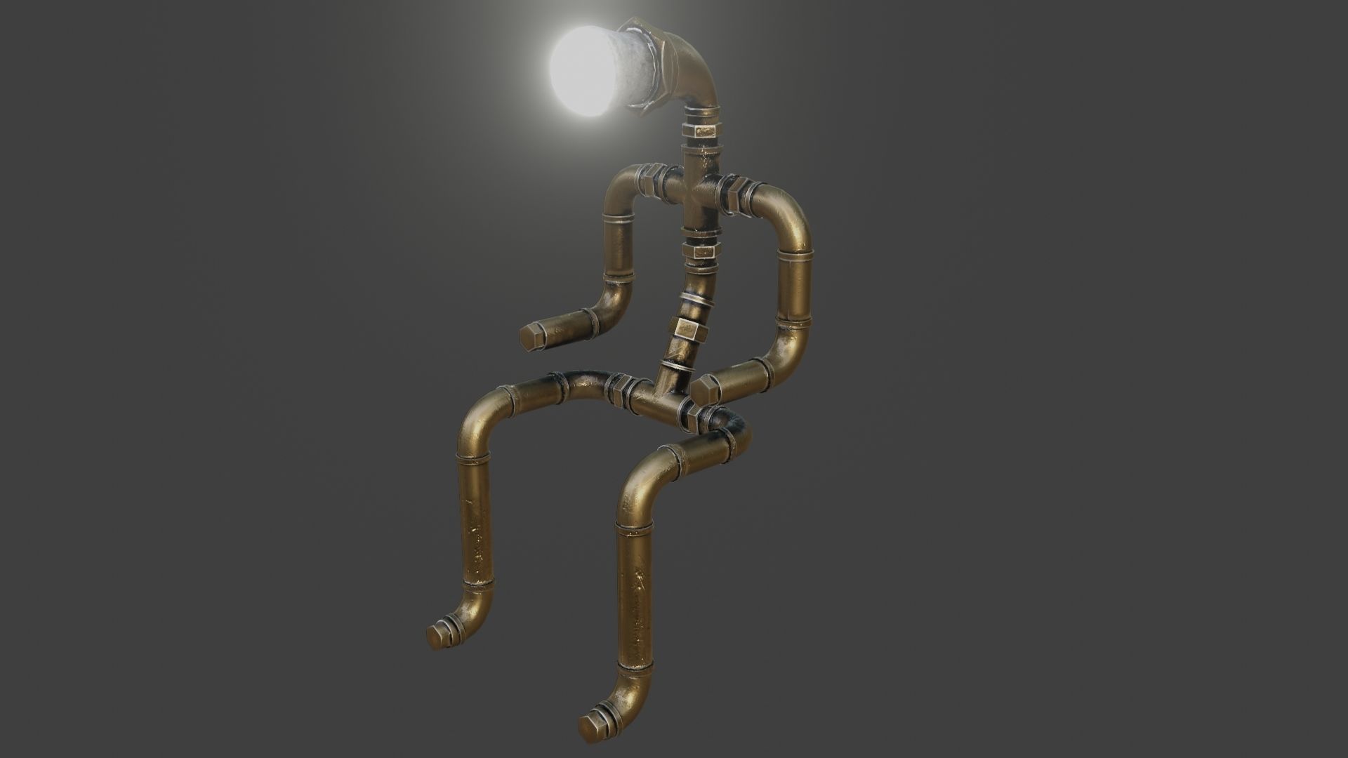 Rigged Light Man  Low-poly 3D model_22