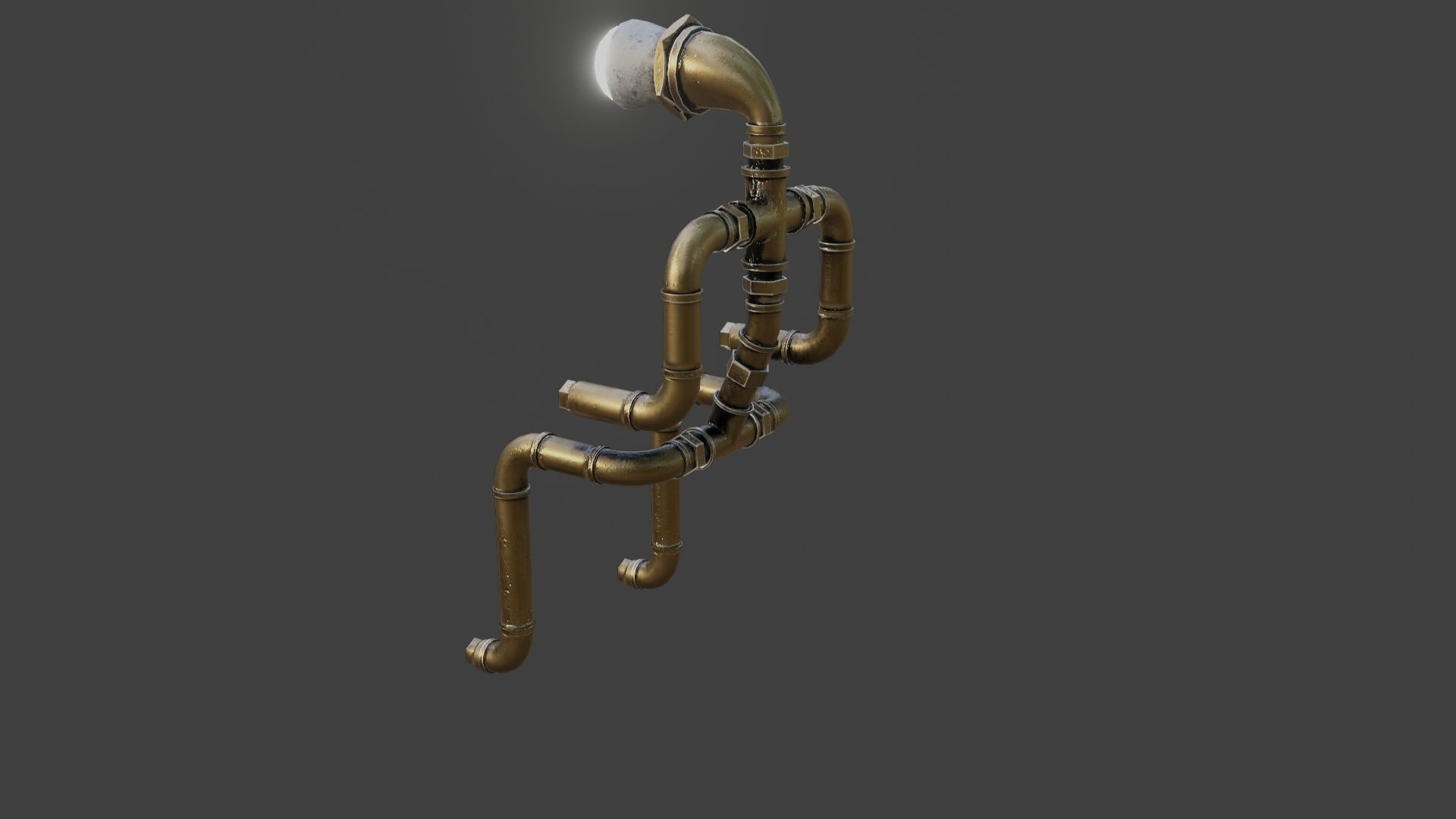 Rigged Light Man  Low-poly 3D model_17