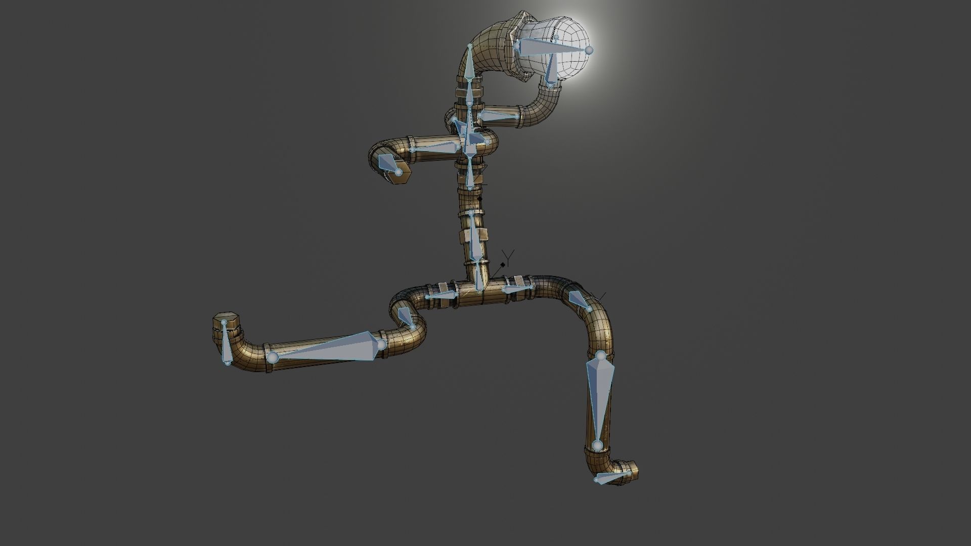 Rigged Light Man  Low-poly 3D model_28