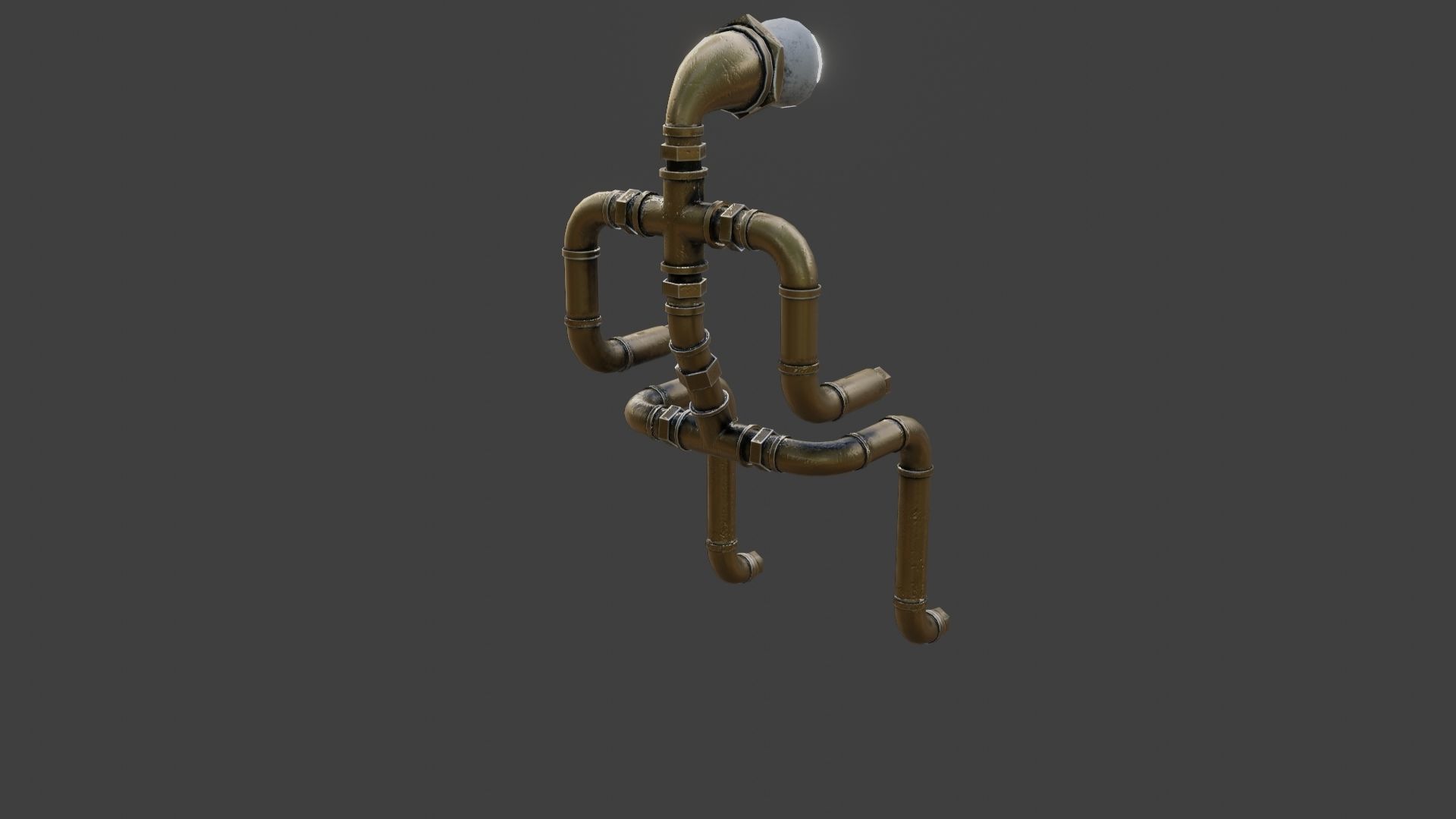 Rigged Light Man  Low-poly 3D model_11