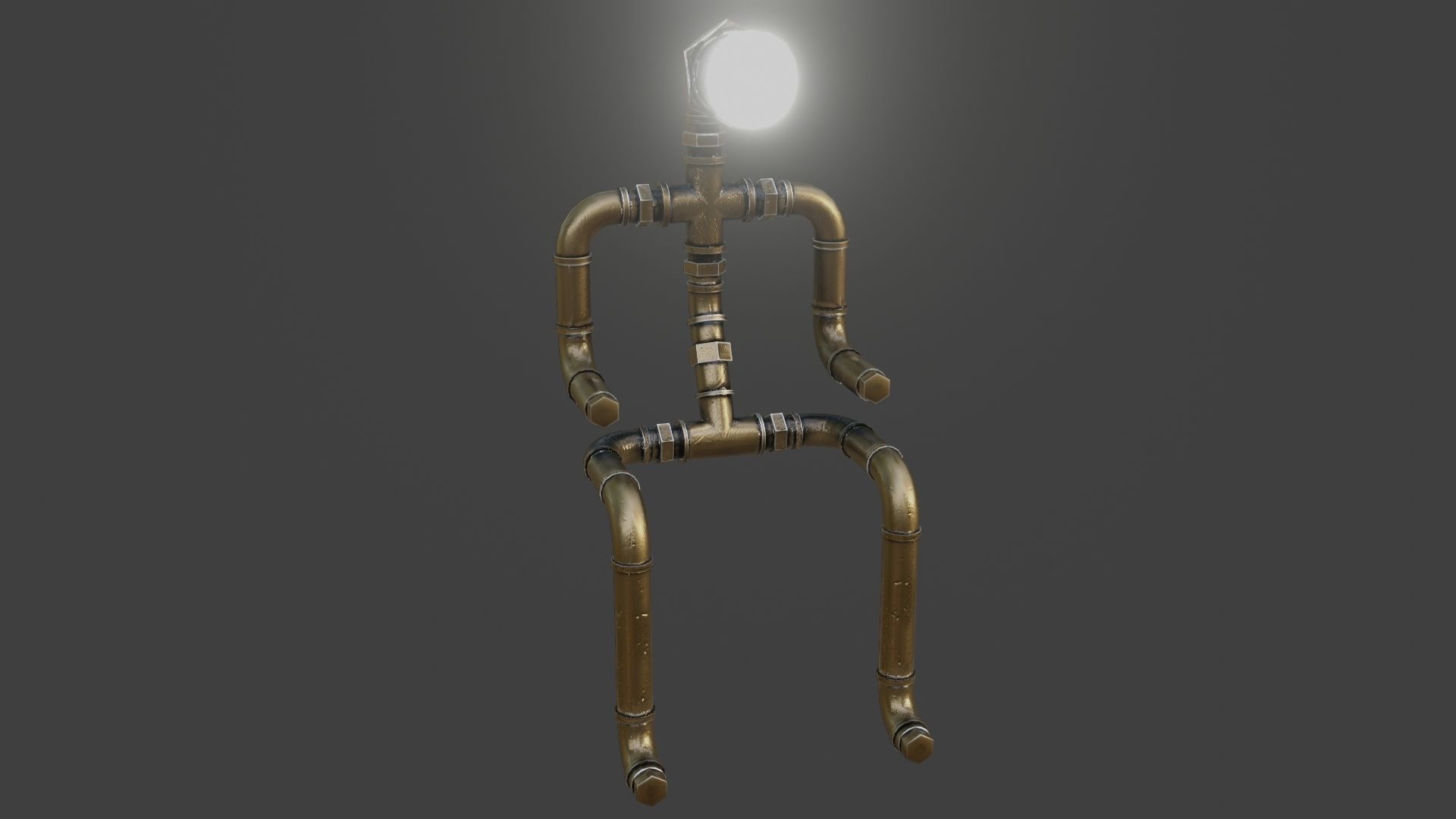 Rigged Light Man  Low-poly 3D model_3