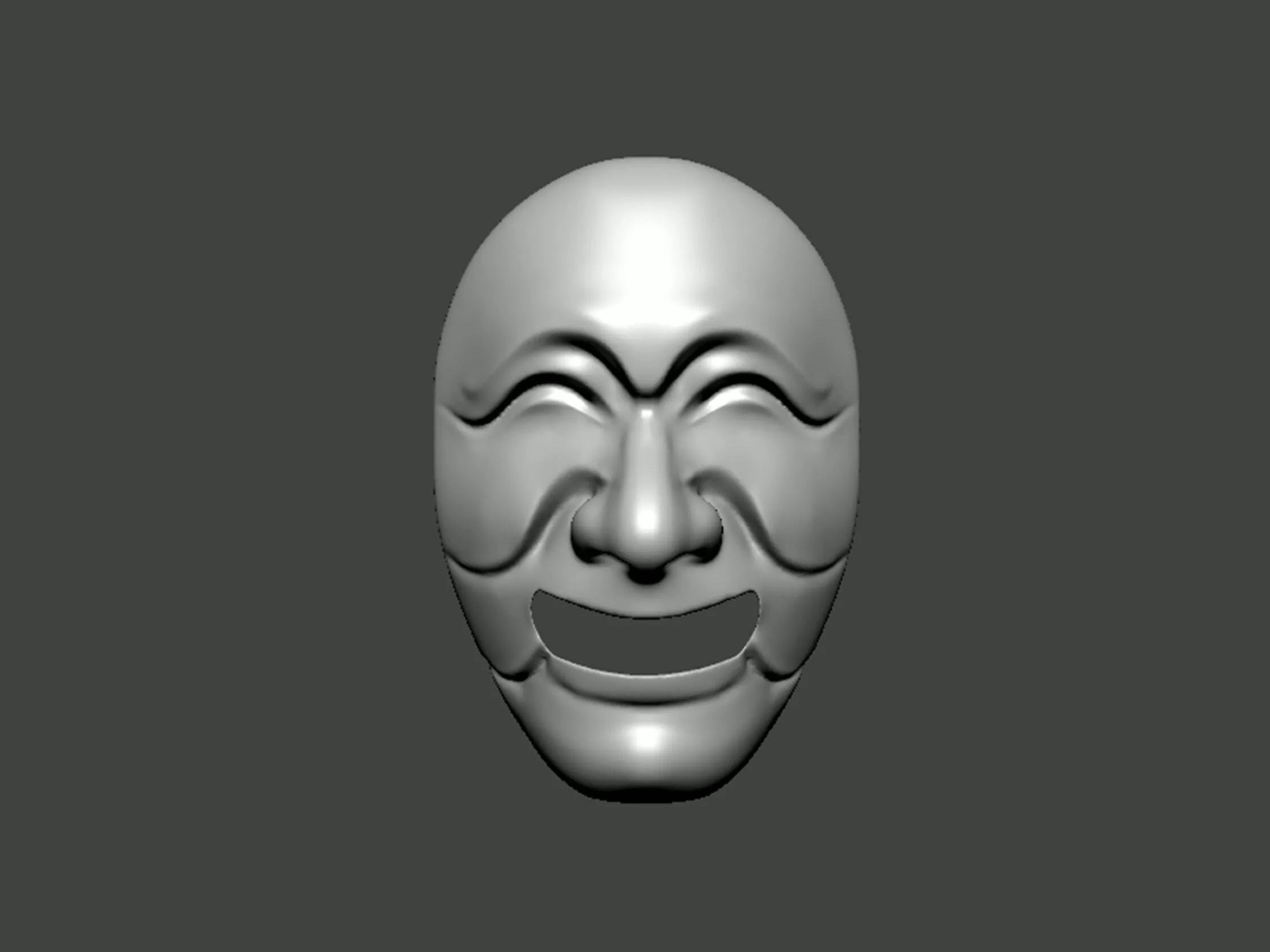 3D Model-MASK0002 mask with smile 3D print model