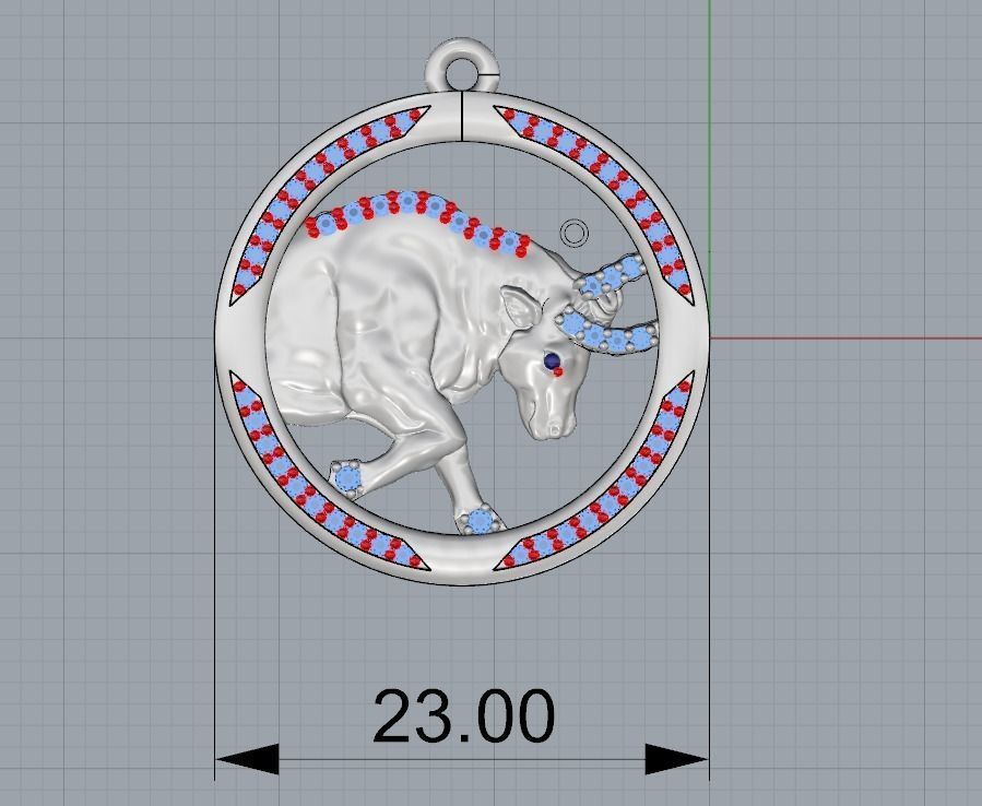 Pendant taurus ready for 3d print 3D print model_2